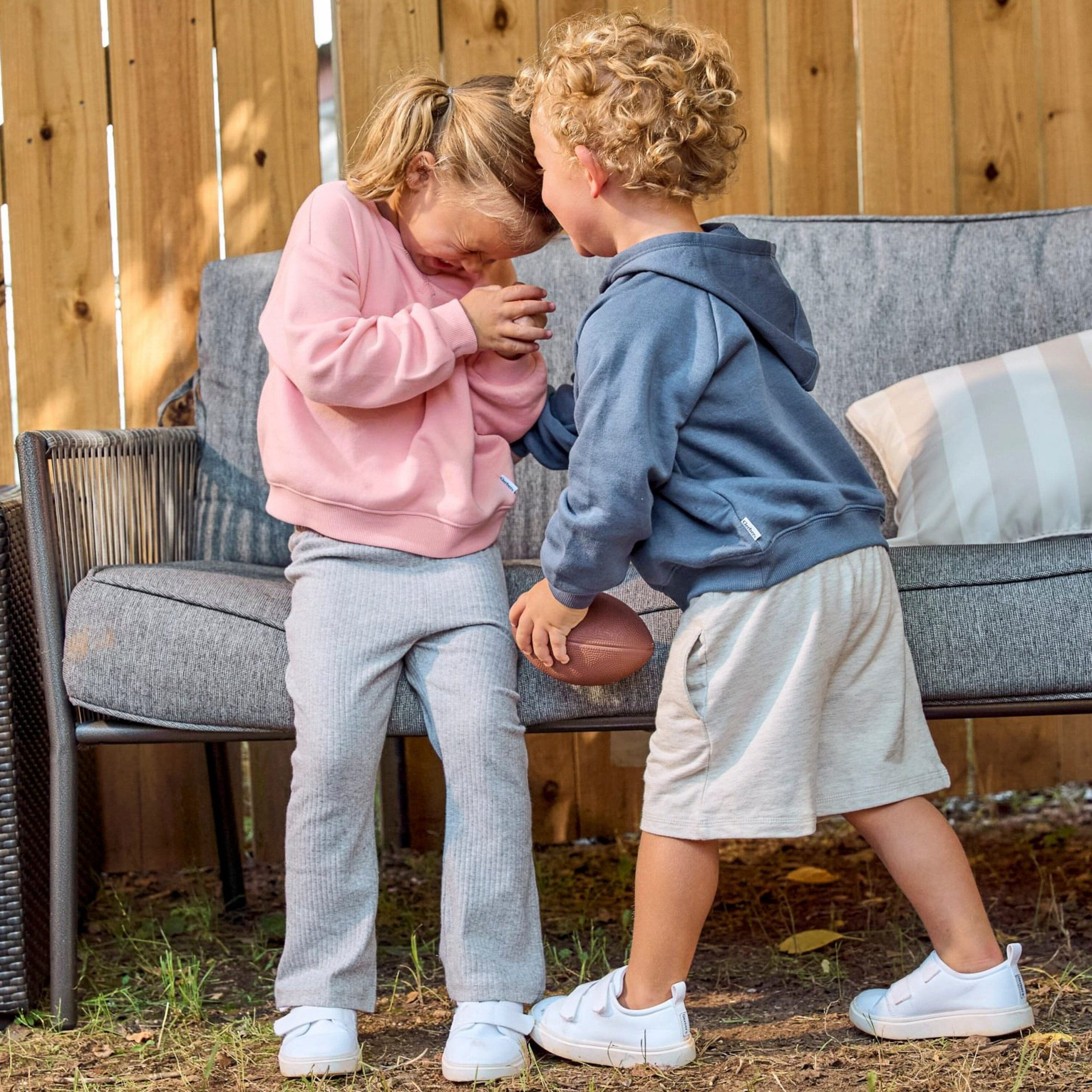 Embroidered Baby & Toddler Neutral Pink Crewneck Sweatshirt - Image 3
