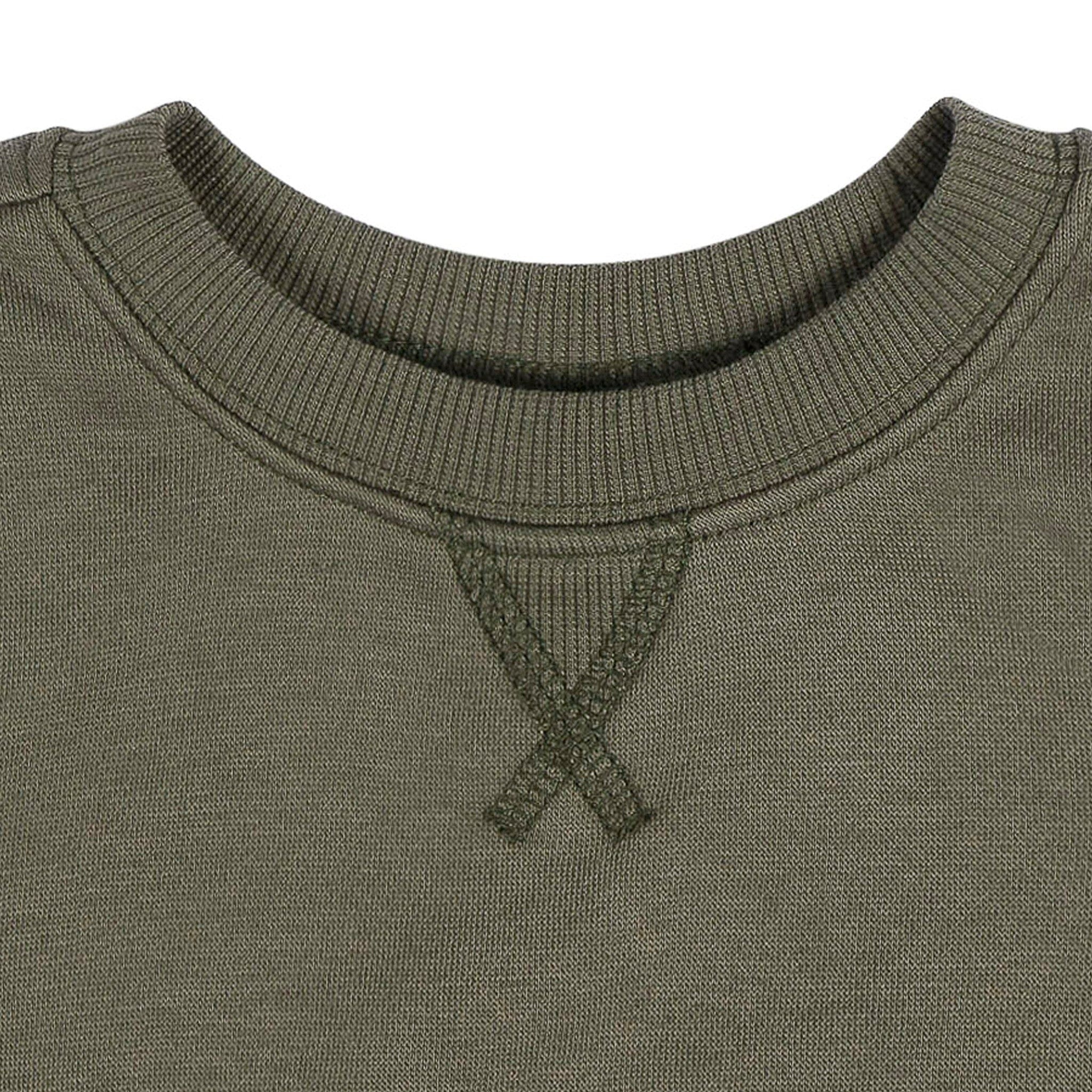 Embroidered Baby & Toddler Neutral Moss Green Crewneck Sweatshirt - Image 5