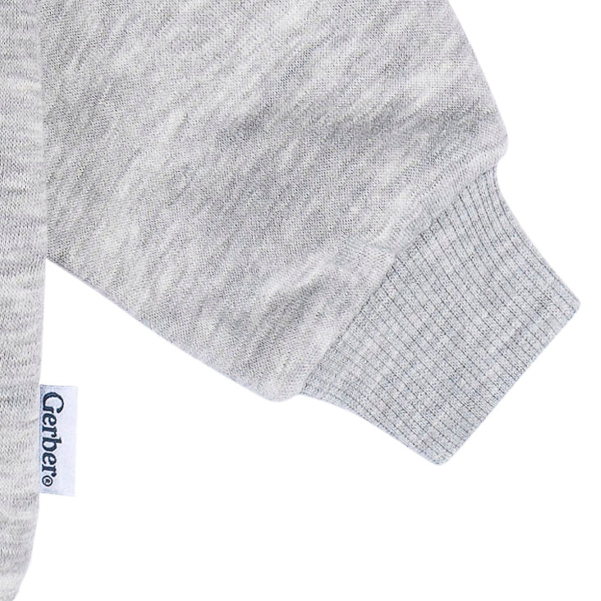 Embroidered Baby & Toddler Neutral Grey Heather Crewneck Sweatshirt - Image 4