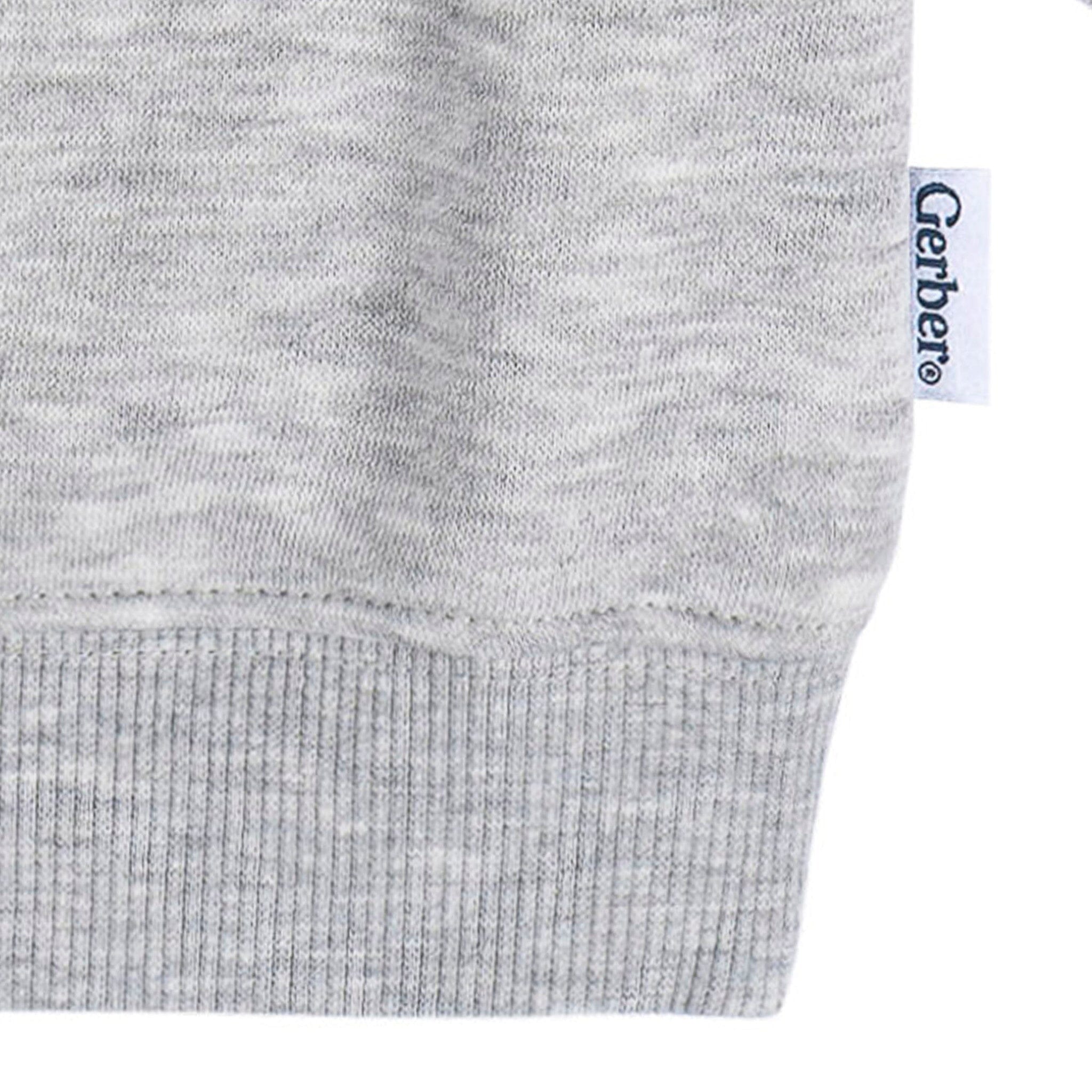 Embroidered Baby & Toddler Neutral Grey Heather Crewneck Sweatshirt - Image 5