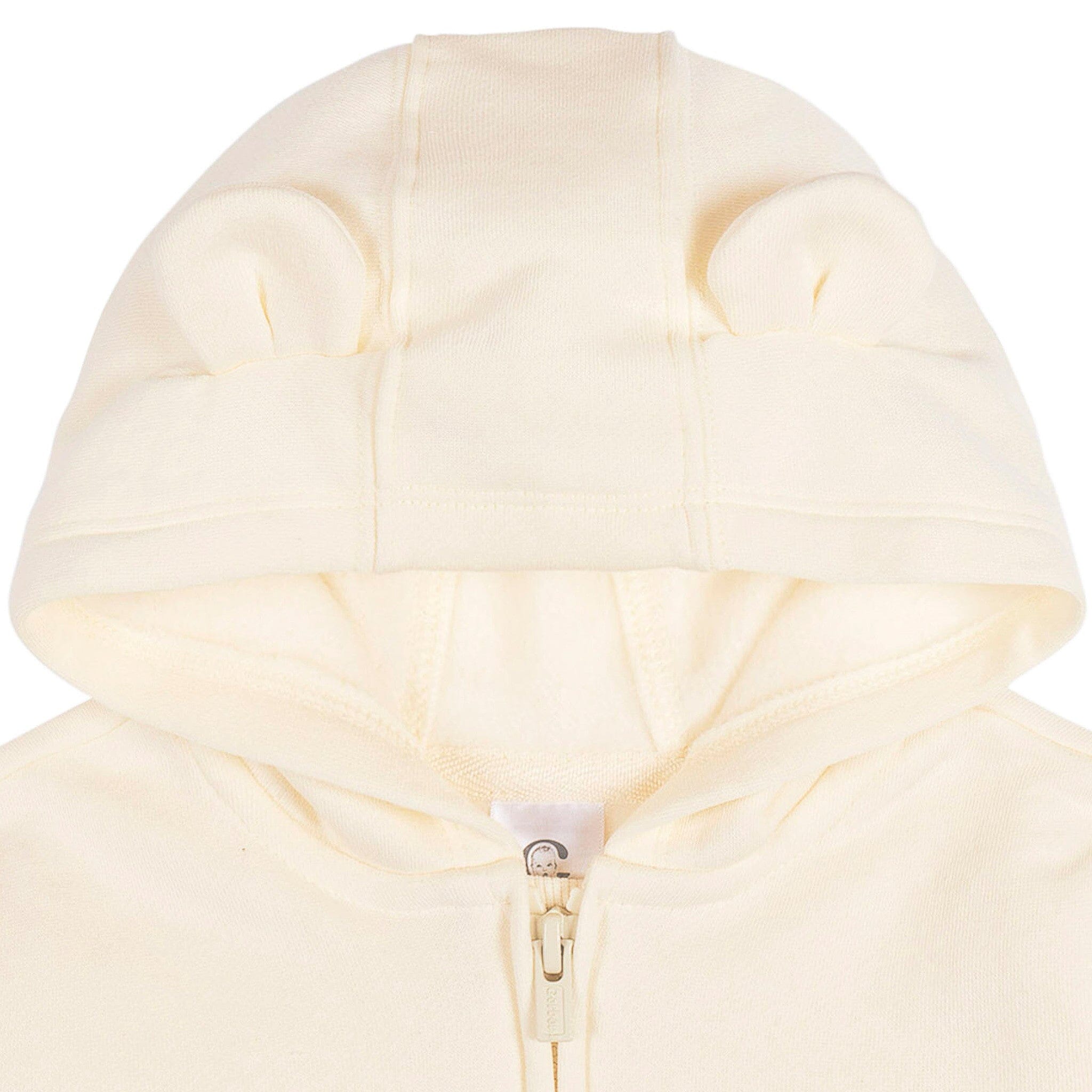 Embroidered Baby Neutral Soft Beige Zip Front Sweatshirt - Image 5