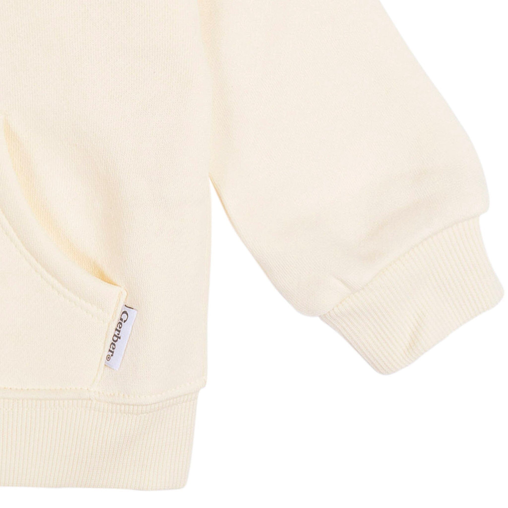 Embroidered Baby Neutral Soft Beige Zip Front Sweatshirt - Image 8