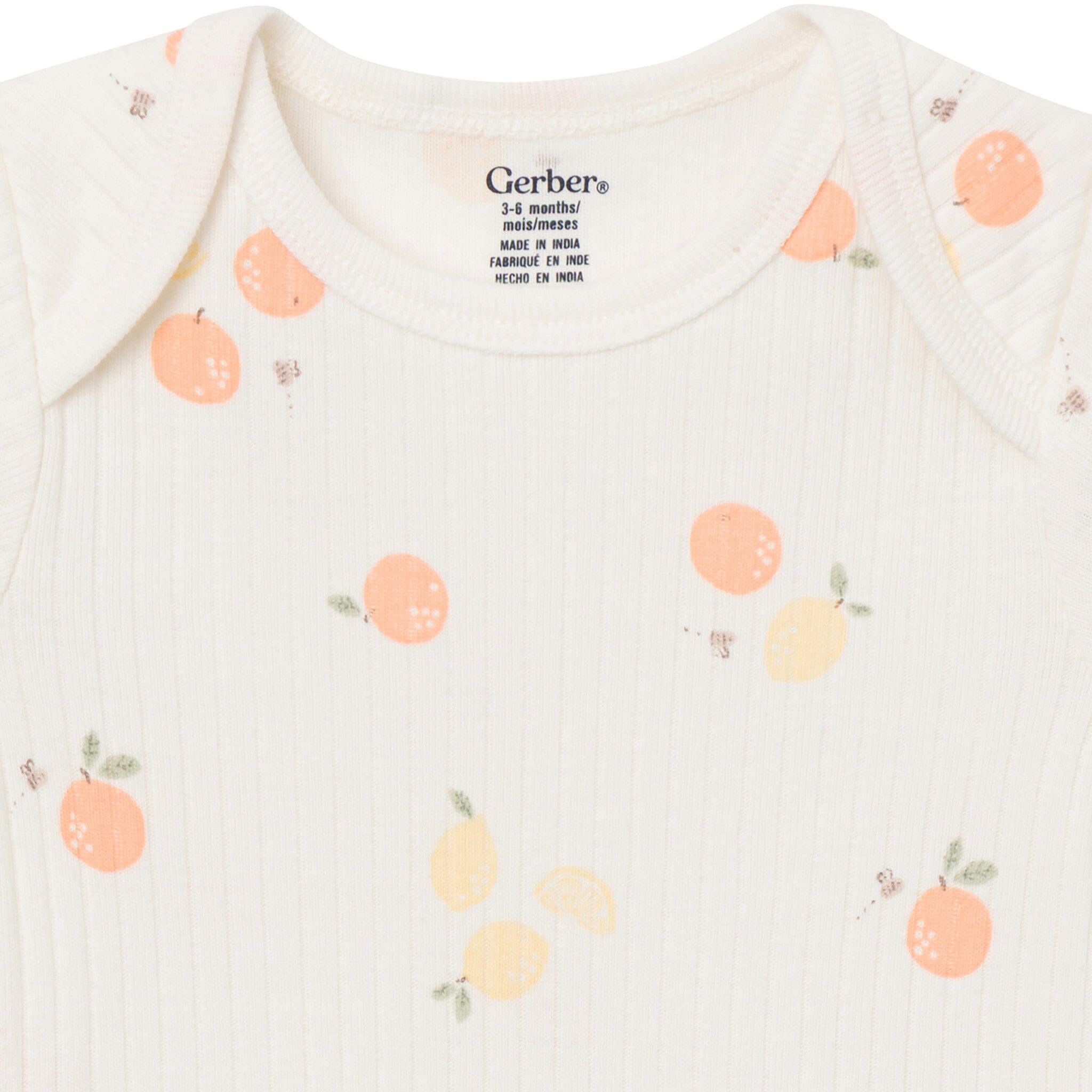 4-Pack Baby Neutral Fruit Picking Short Sleeve Bodysuits - Image 3