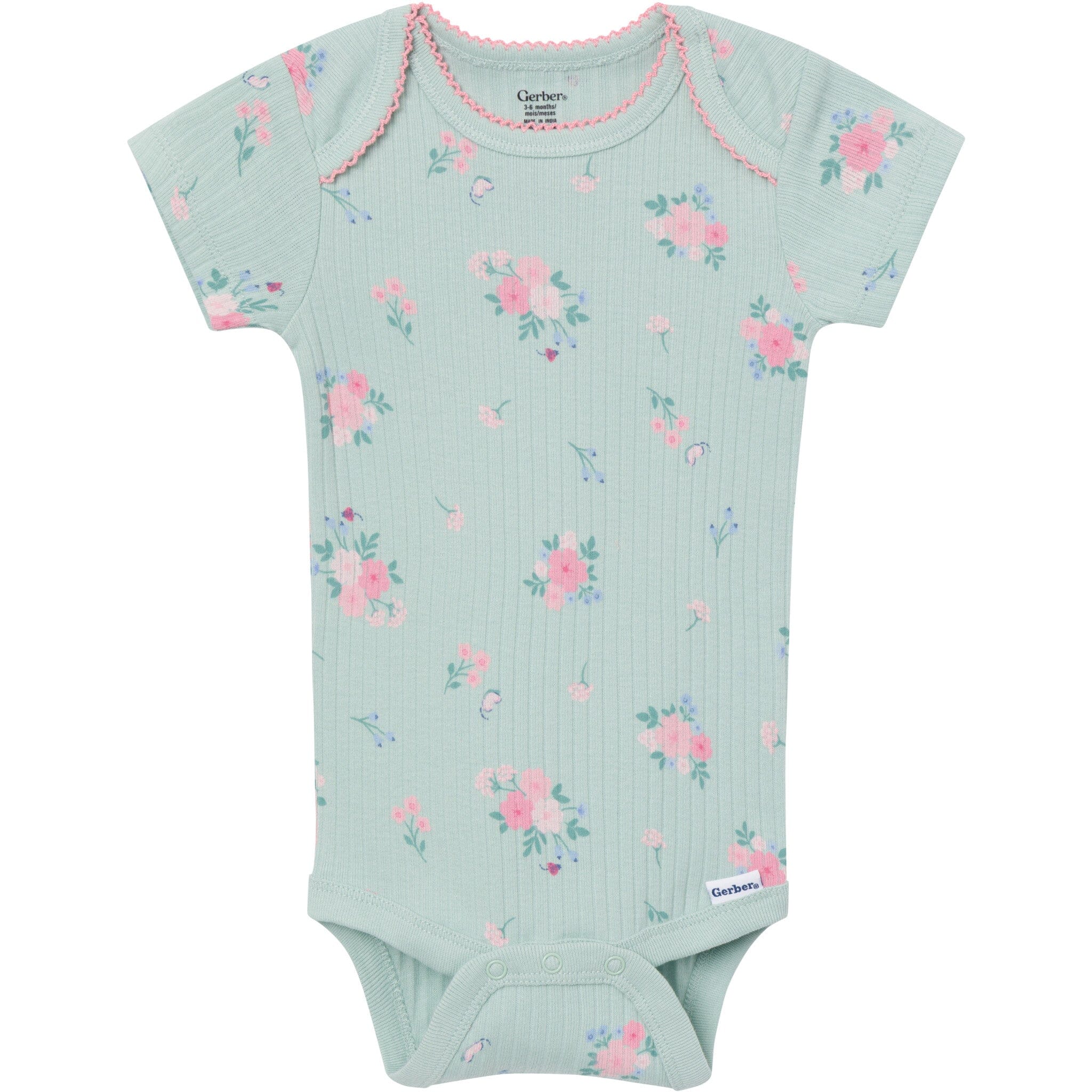 4-Pack Baby Girls Ladybug Pink Short Sleeve Bodysuits - Image 5