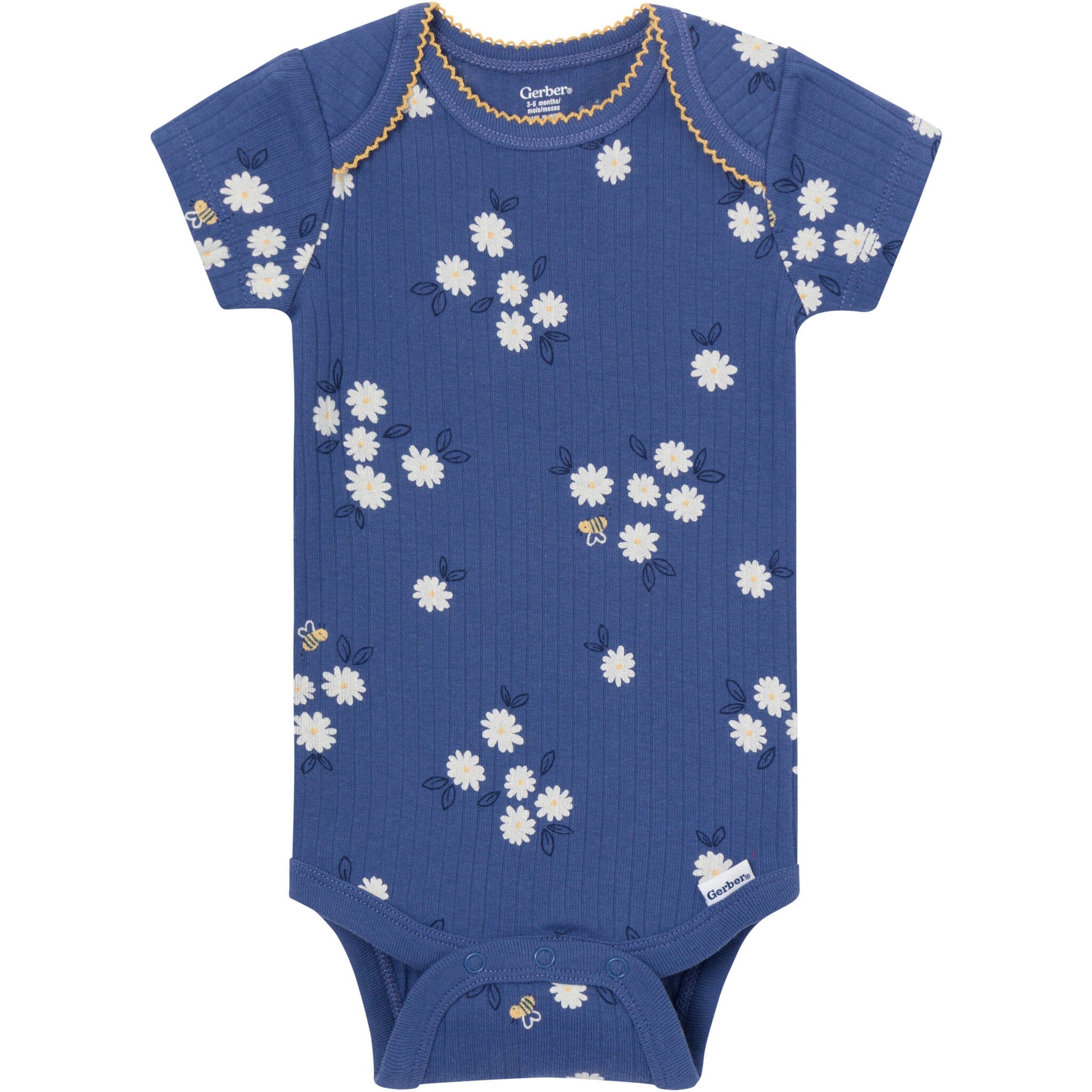 4-Pack Baby Girls Bee Flower Garden Short Sleeve Bodysuits - Image 8