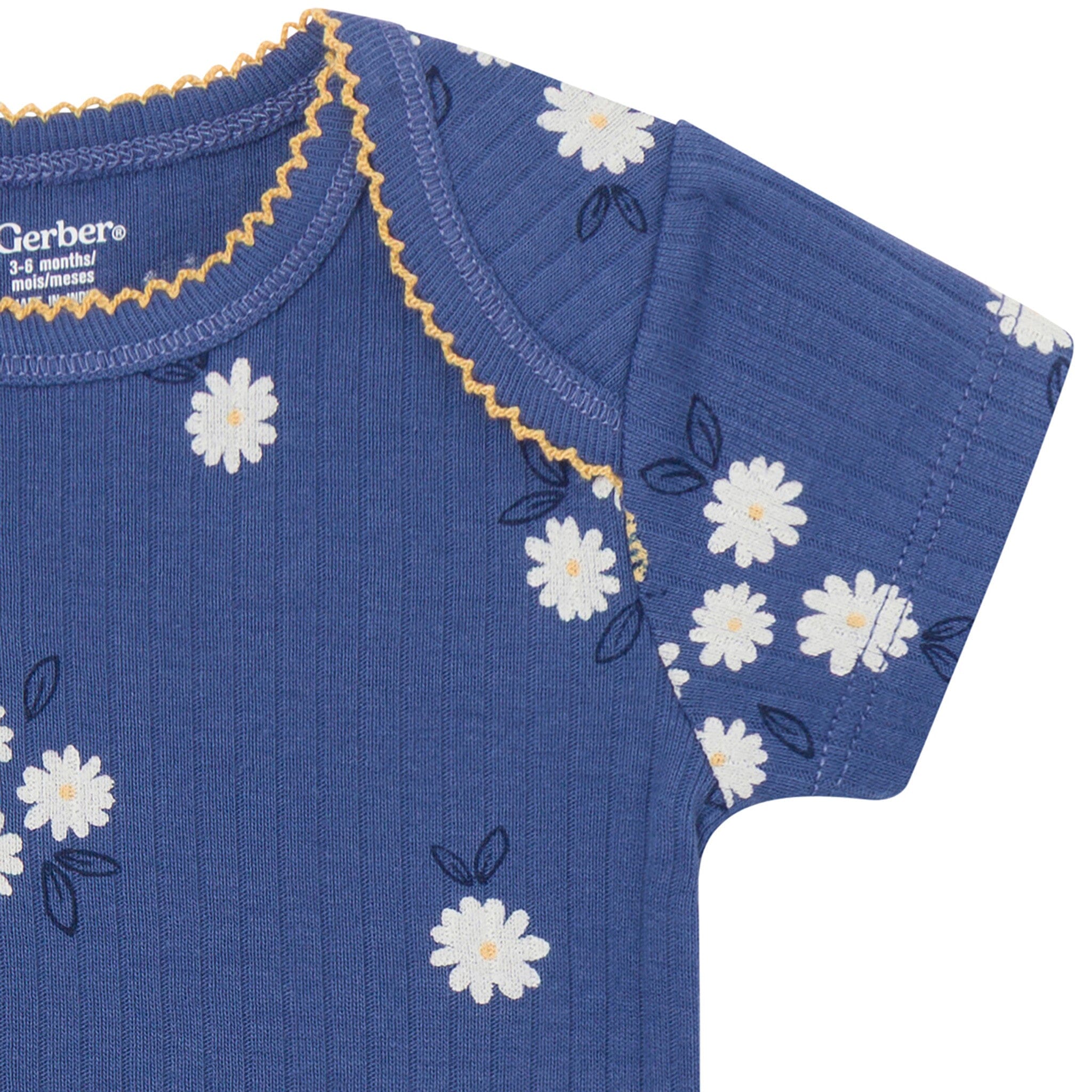 4-Pack Baby Girls Bee Flower Garden Short Sleeve Bodysuits - Image 9