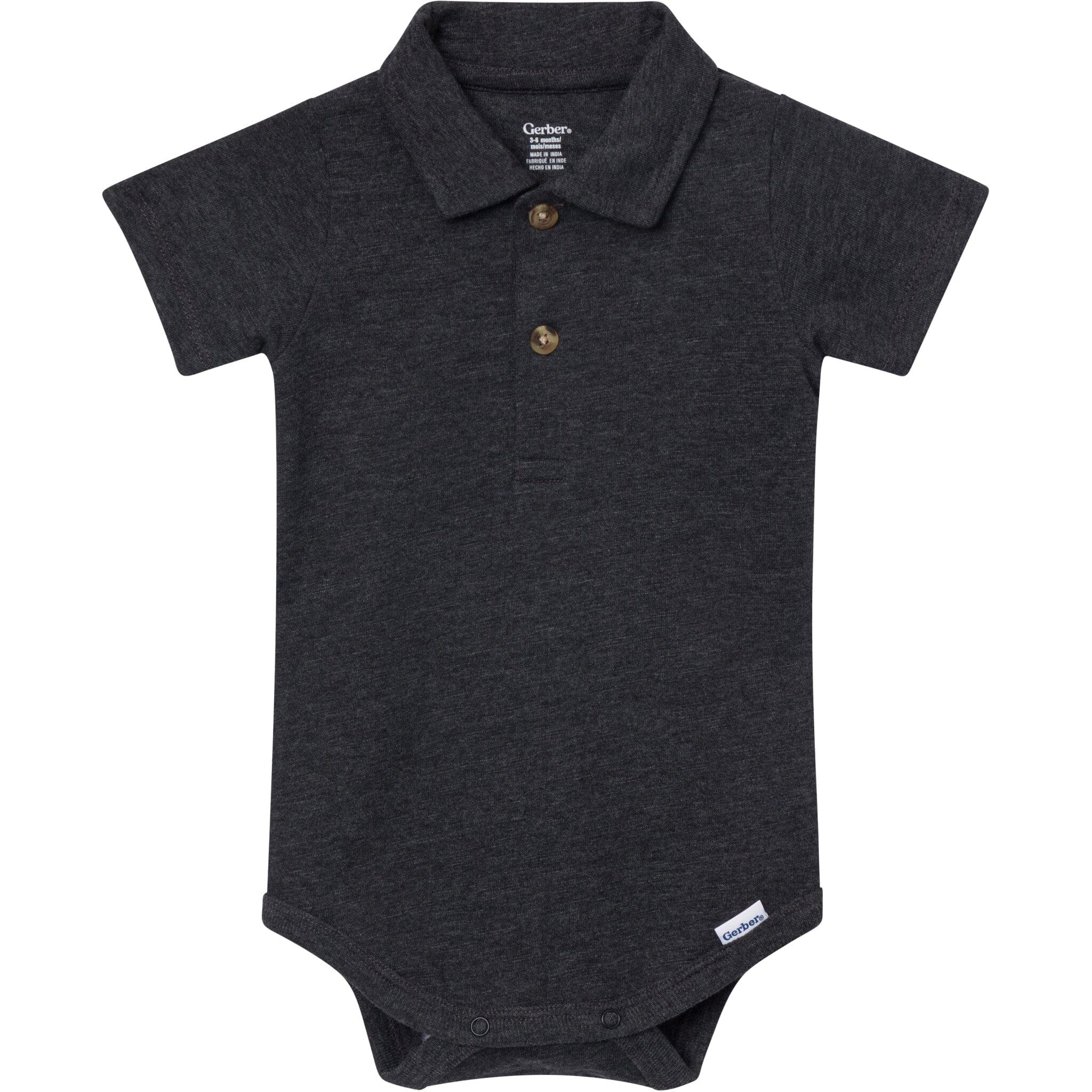Baby Boys Black Polo Bodysuit