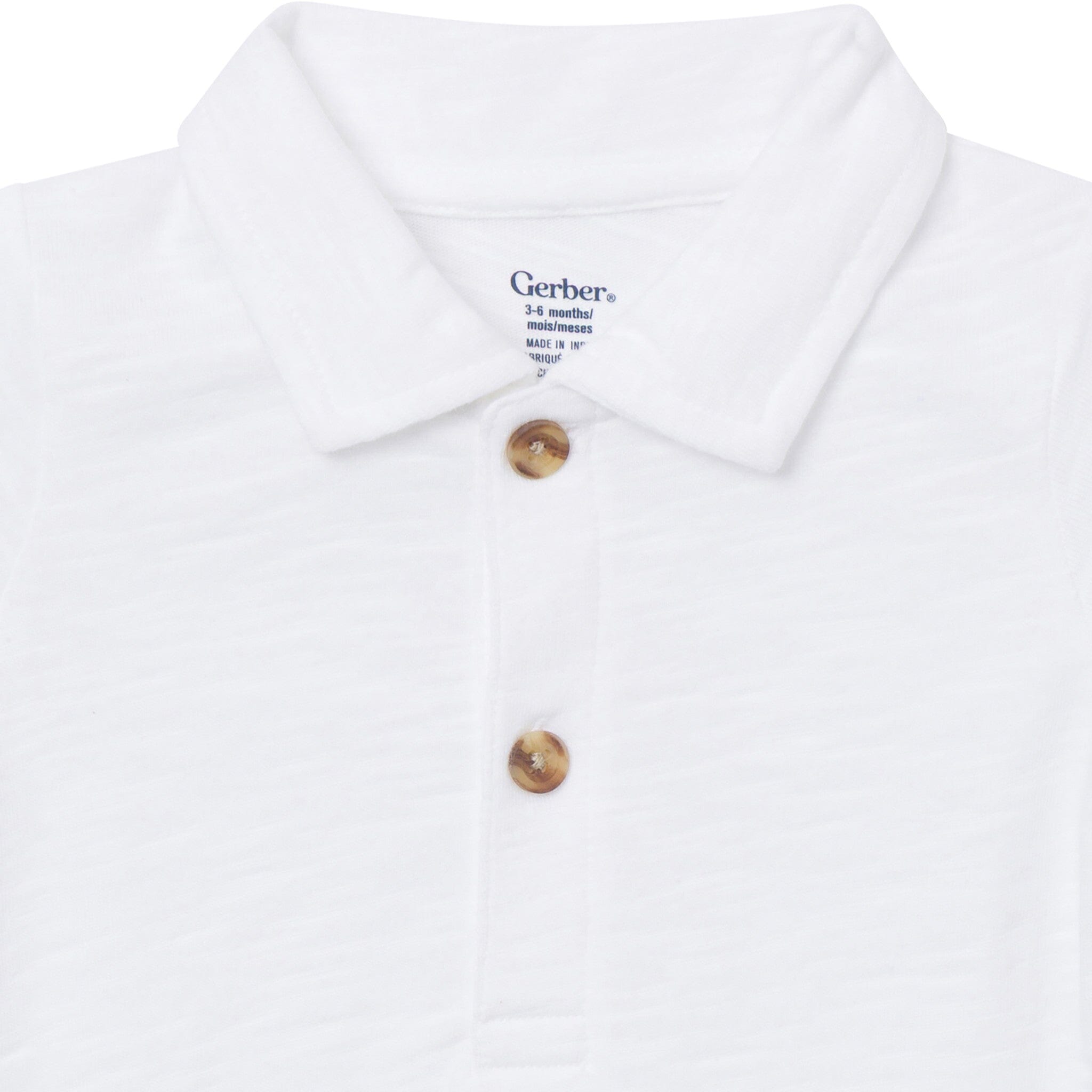 Baby Boys White Polo Bodysuit - Image 2