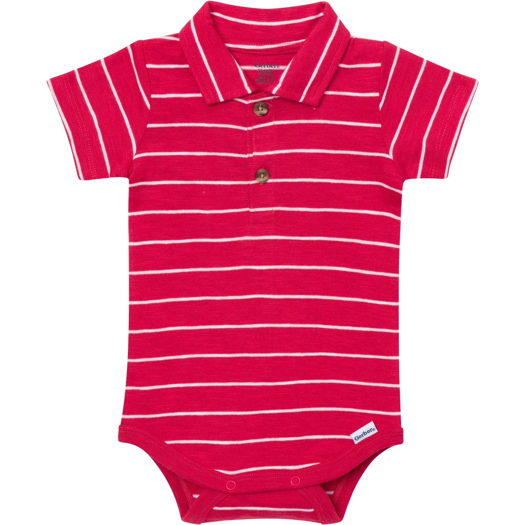 Baby Boys Red Stripes Polo Bodysuit