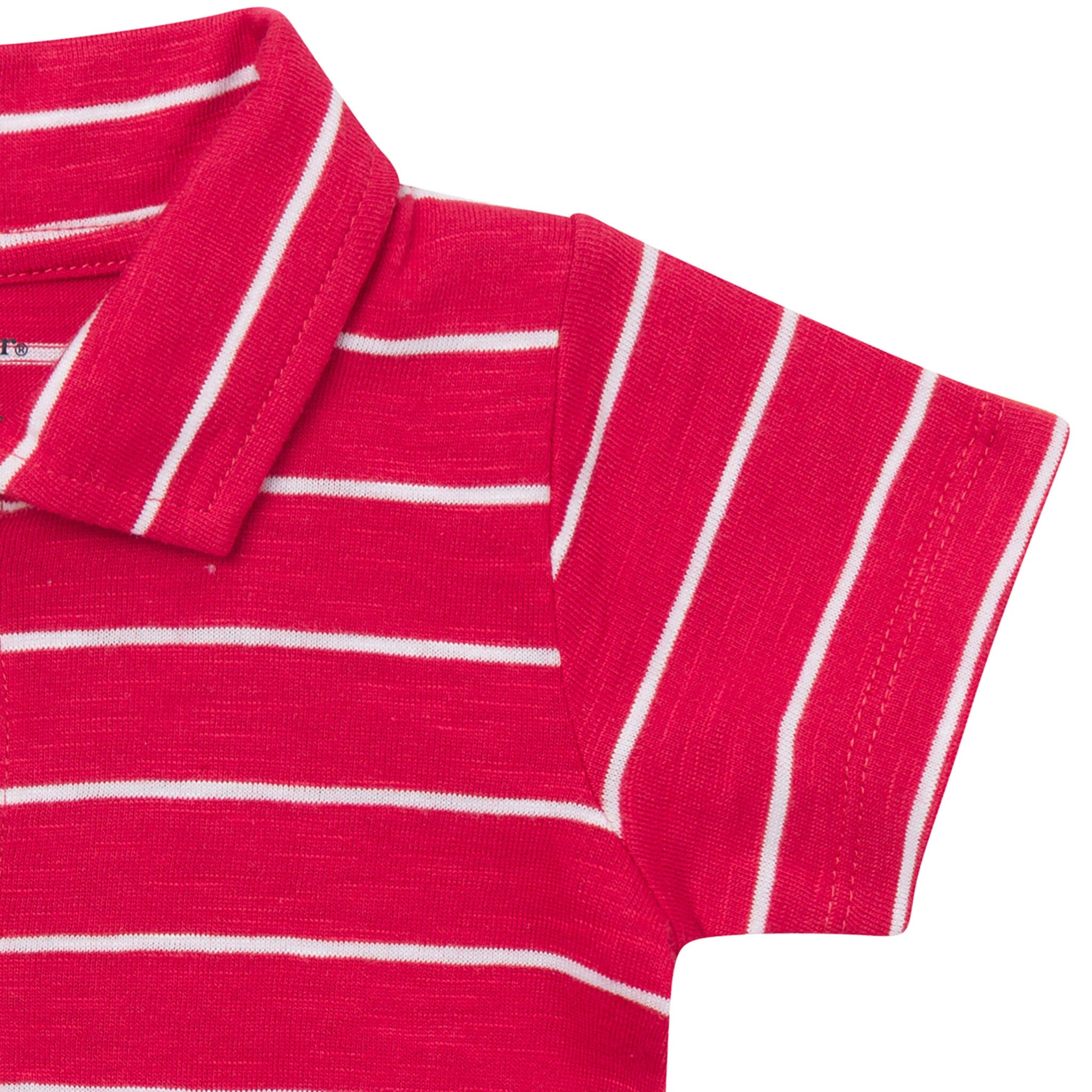 Baby Boys Red Stripes Polo Bodysuit - Image 3