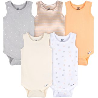 5-Pack Baby Neutral Earthy Neutrals Sleeveless Bodysuits