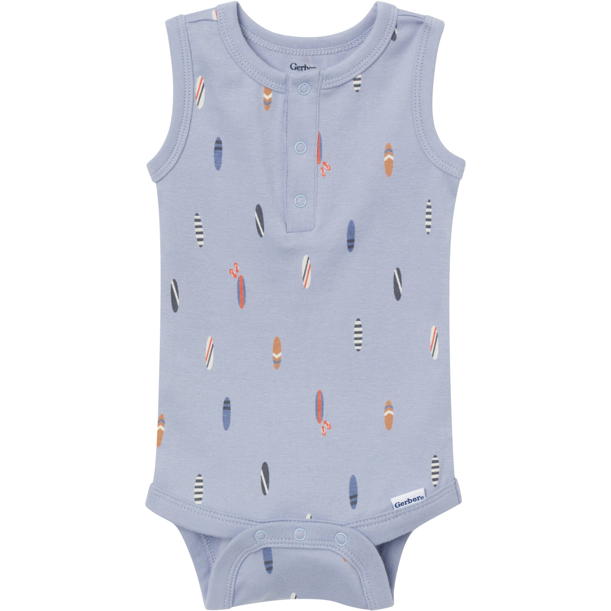 4-Pack Baby Boys Surfer Dude Sleeveless Bodysuits - Image 2