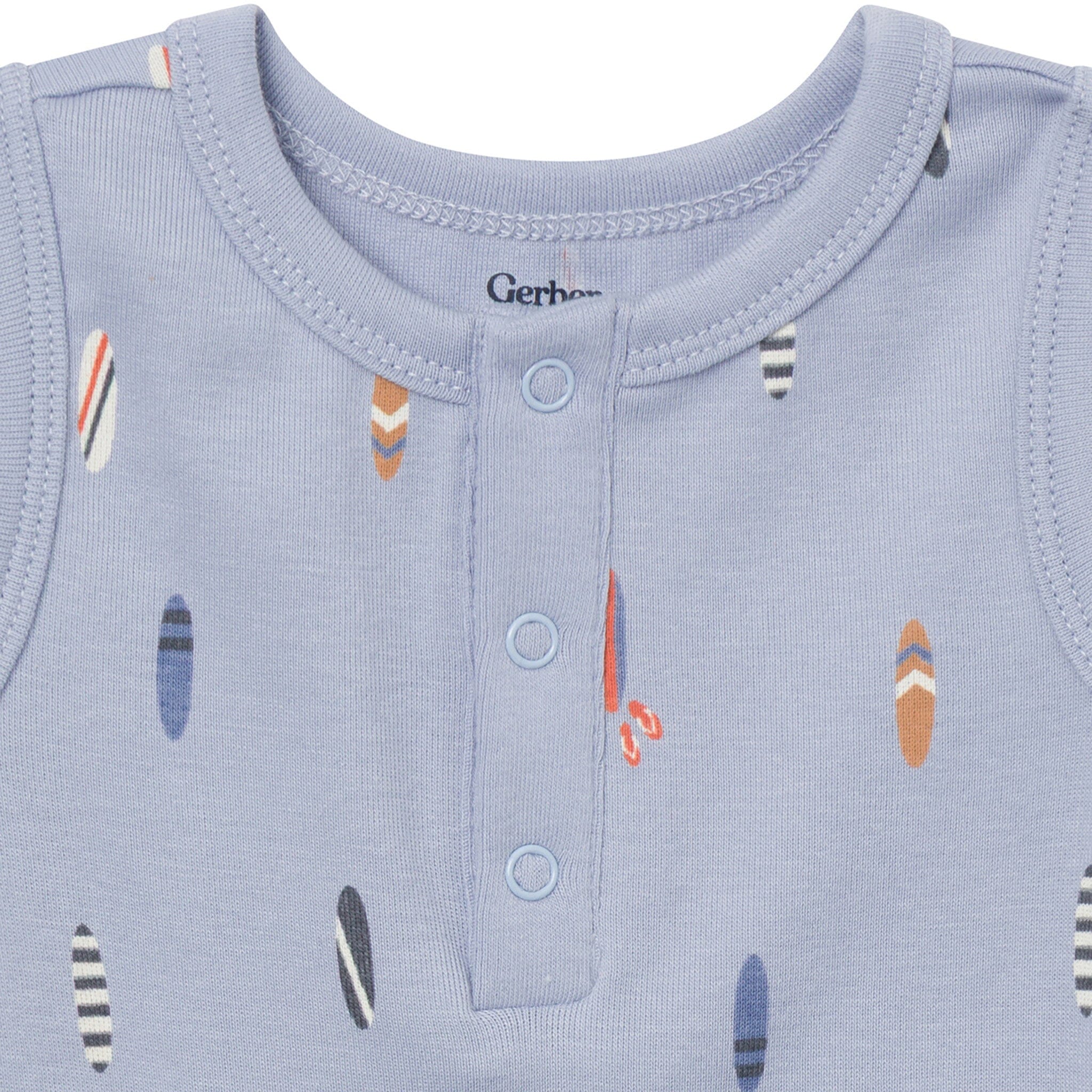 4-Pack Baby Boys Surfer Dude Sleeveless Bodysuits - Image 3