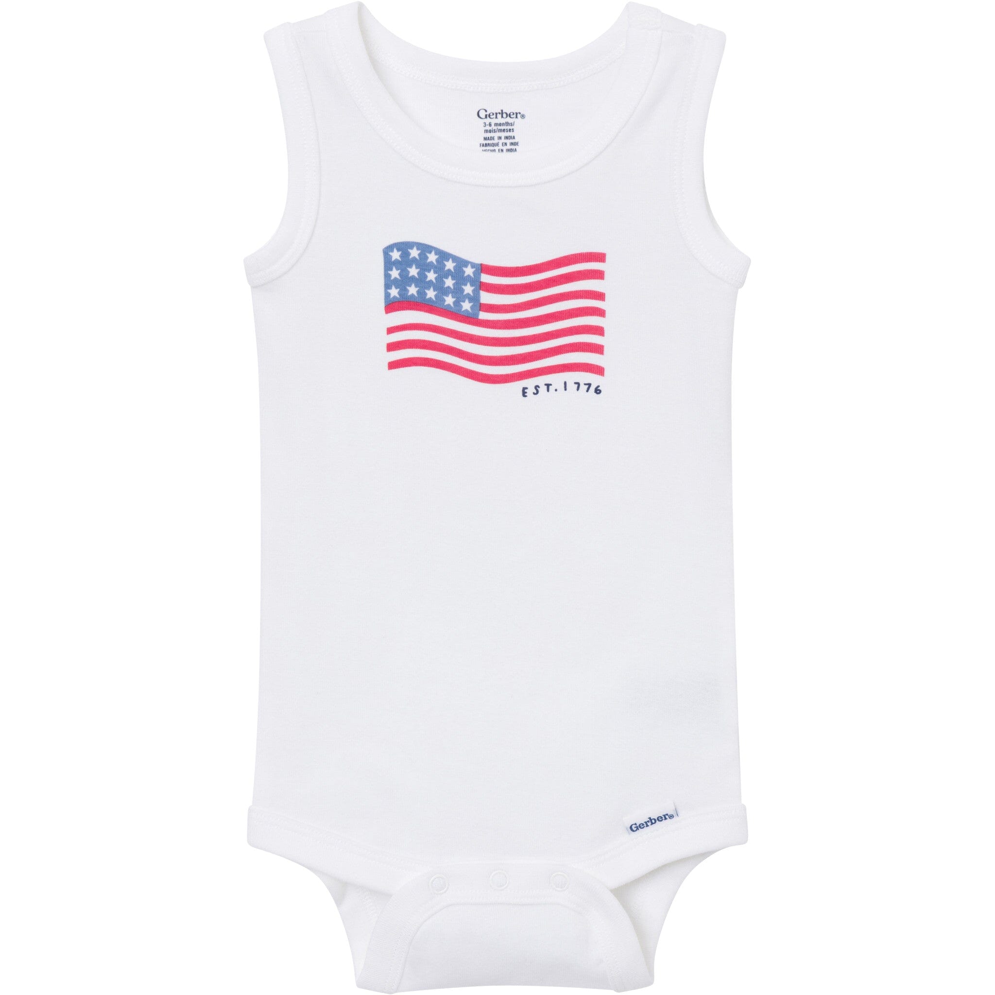 4-Pack Baby Boys Stars & Stripes Sleeveless Bodysuits - Image 7