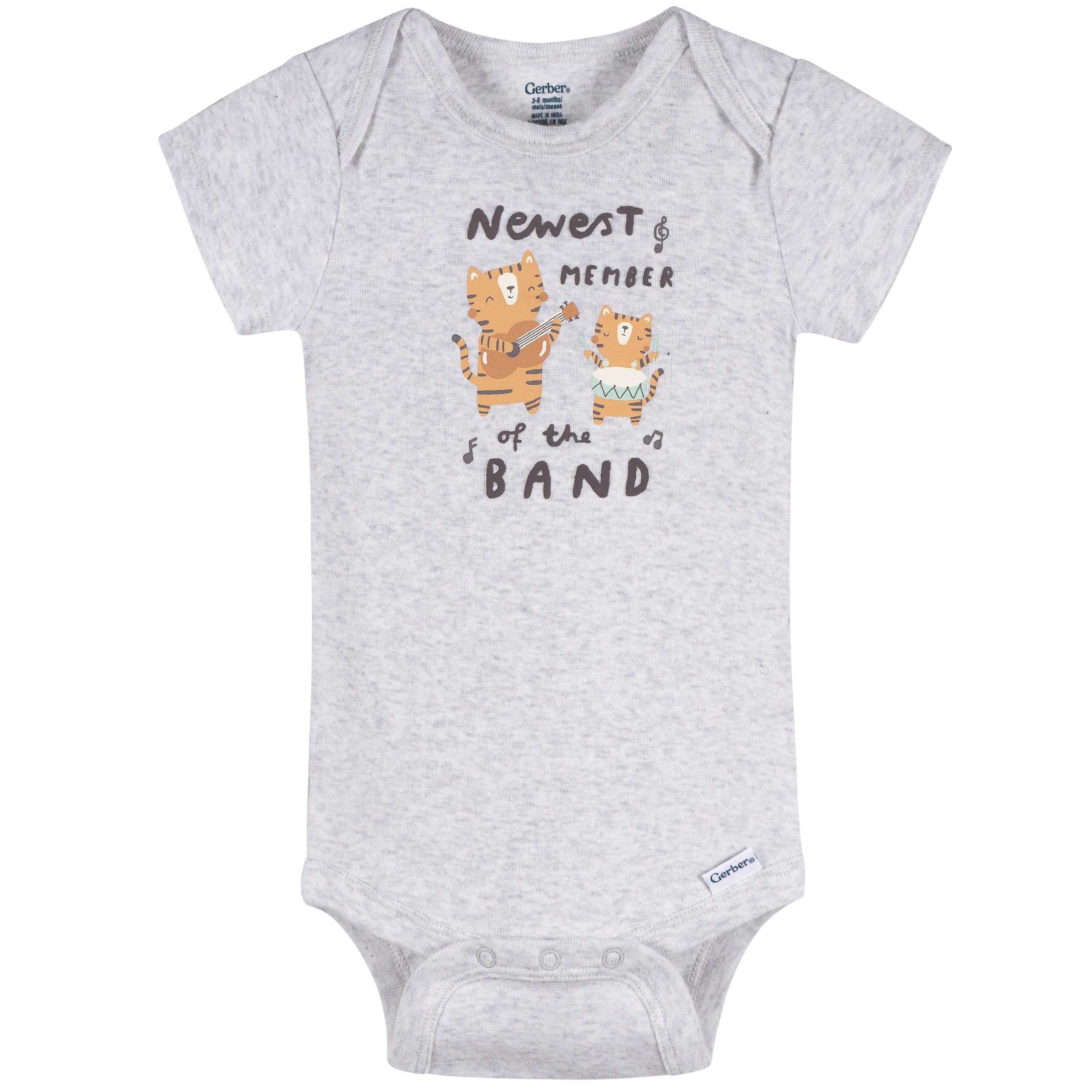 4-Pack Baby Neutral Musical Animals Onesies® Bodysuits and Sleep 'N Play - Image 3
