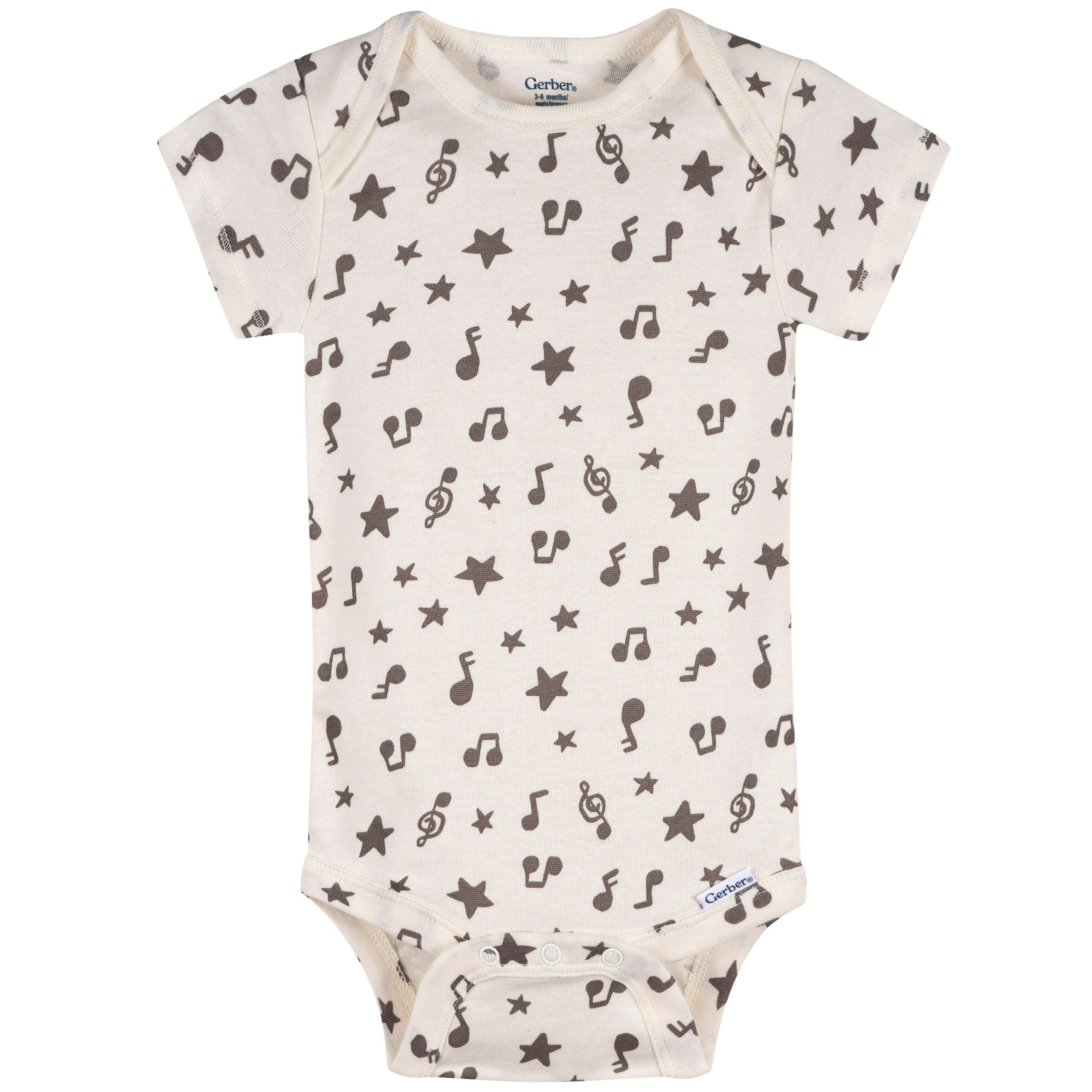 4-Pack Baby Neutral Musical Animals Onesies® Bodysuits and Sleep 'N Play - Image 4