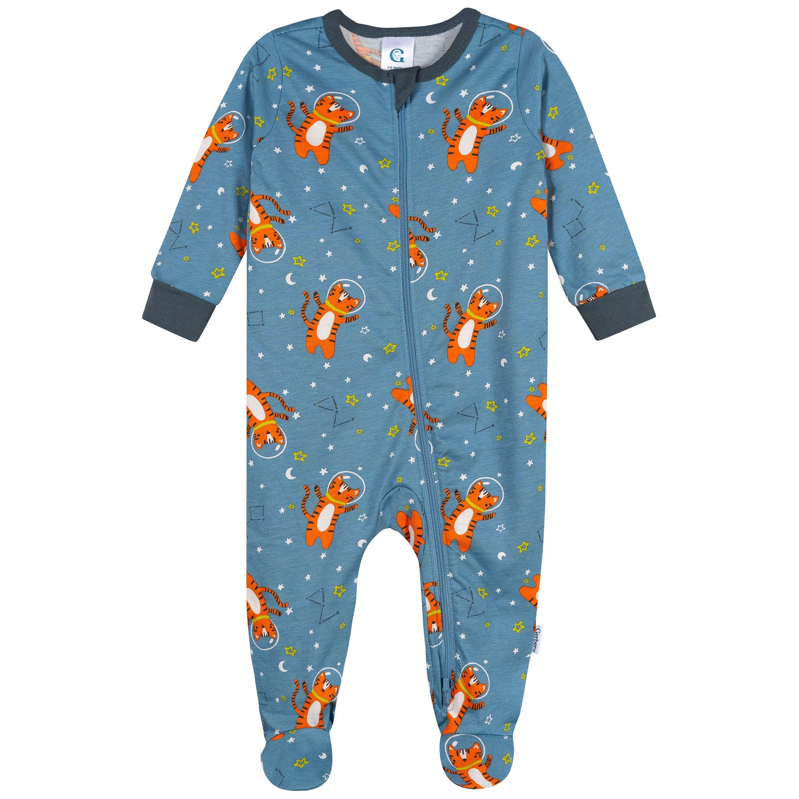 4-Pack Baby Boys Space Animals Long Sleeve Onesies® Bodysuits and Sleep 'N Play - Image 2