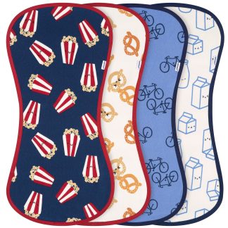 4-Pack Baby Boys Popcorn Burp Cloths