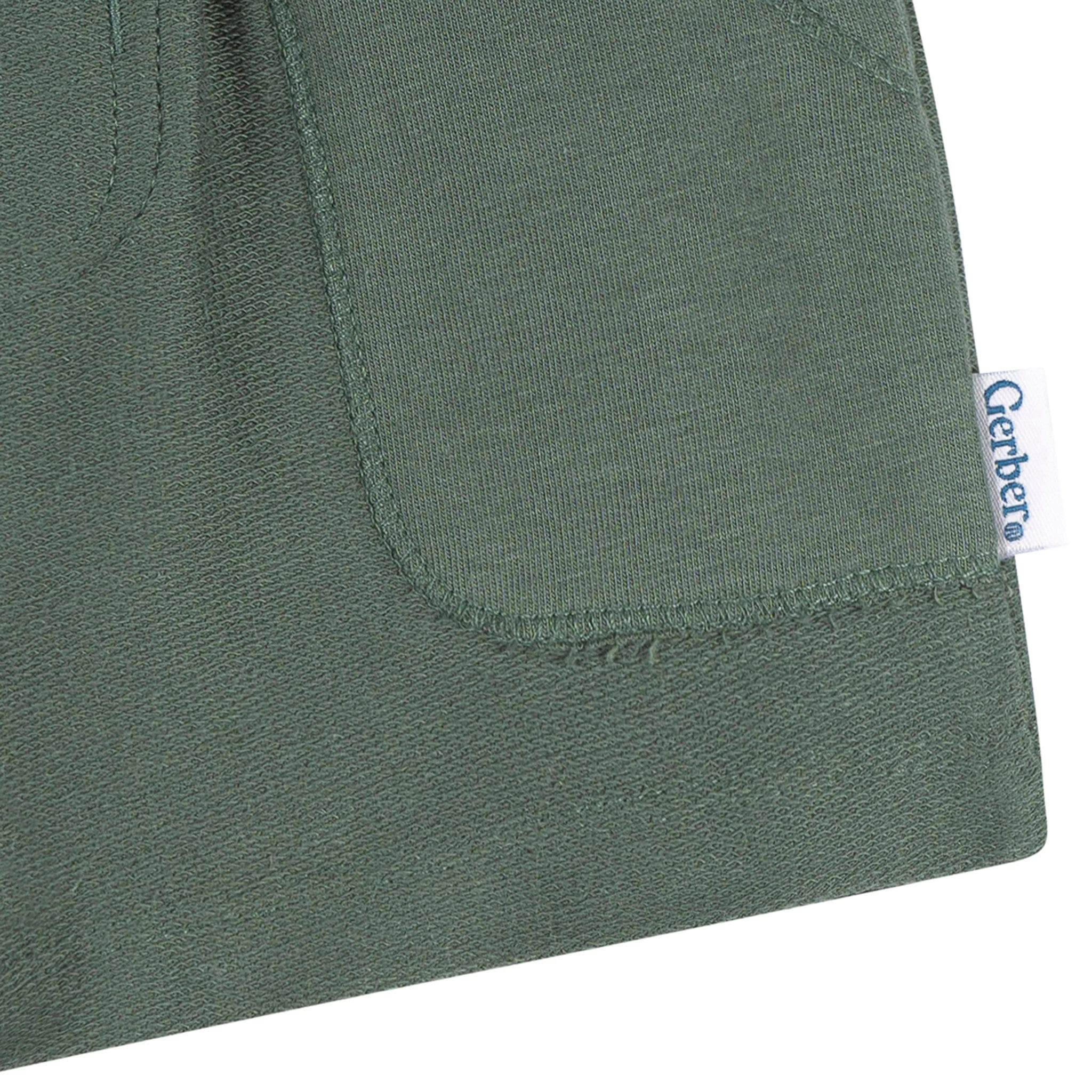 2-Pack Baby & Toddler Boys Green & Tan Knit Shorts - Image 4