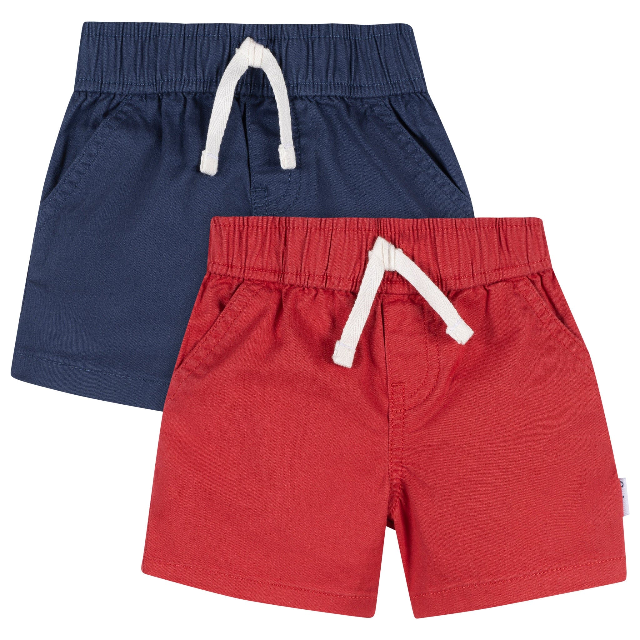 2-Pack Baby & Toddler Boys Blue & Red Twill Shorts