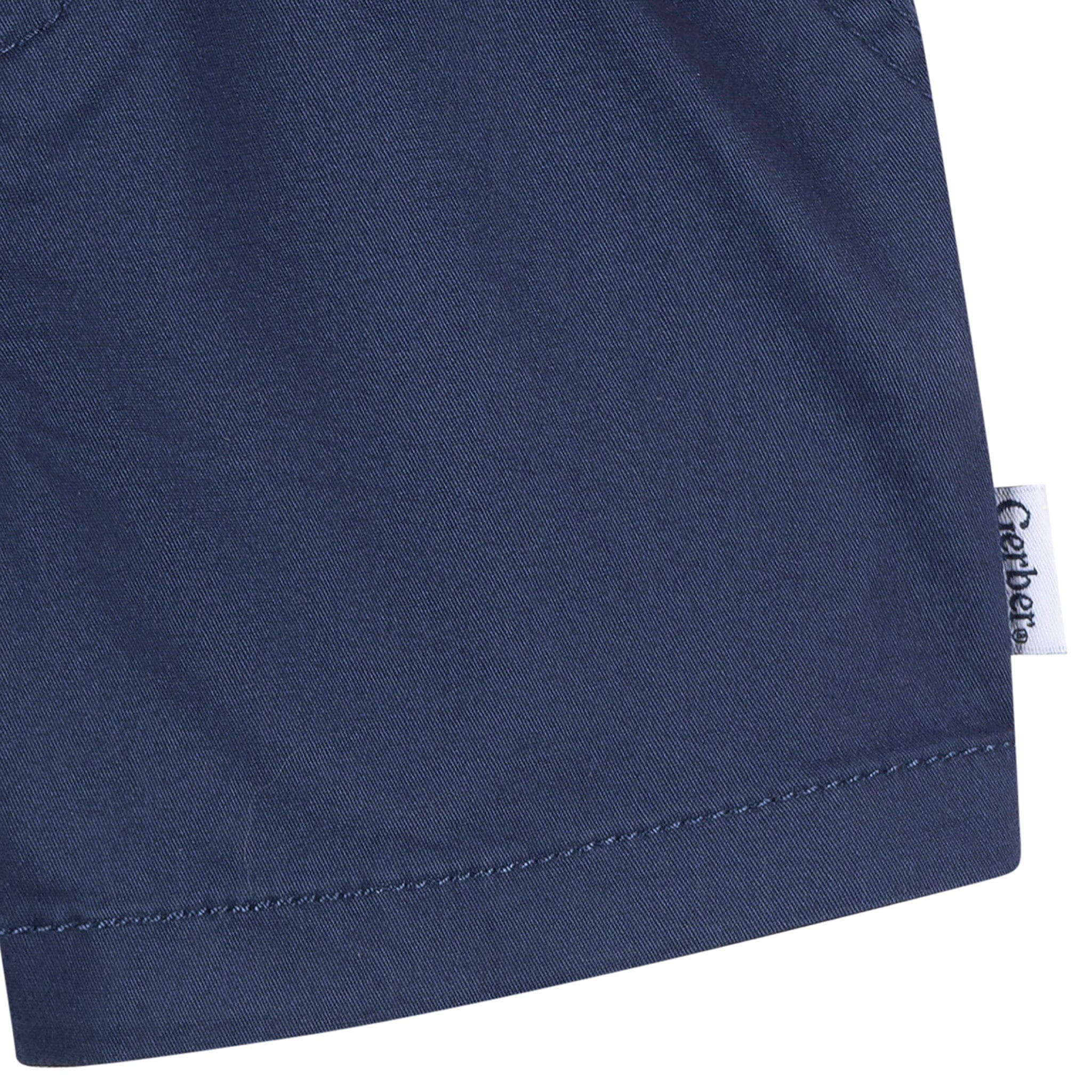 2-Pack Baby & Toddler Boys Blue & Red Twill Shorts - Image 4