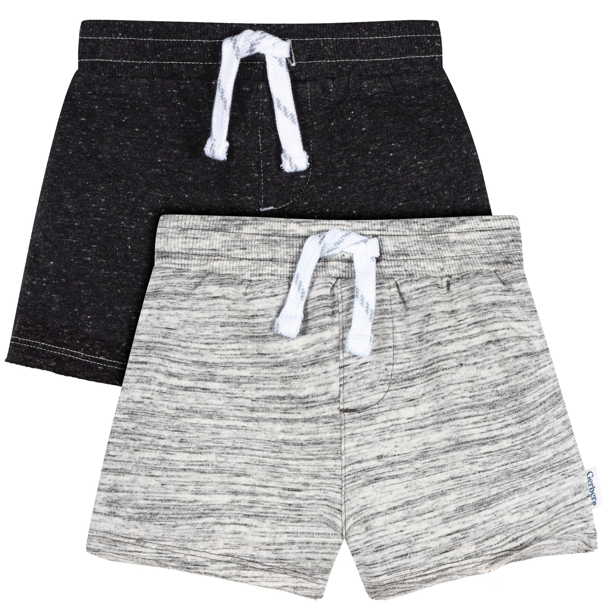 2-Pack Baby & Toddler Boys Grey Raw Edge Knit Shorts