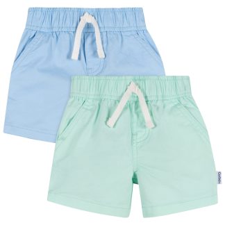 2-Pack Baby & Toddler Boys Green & Blue Twill Shorts