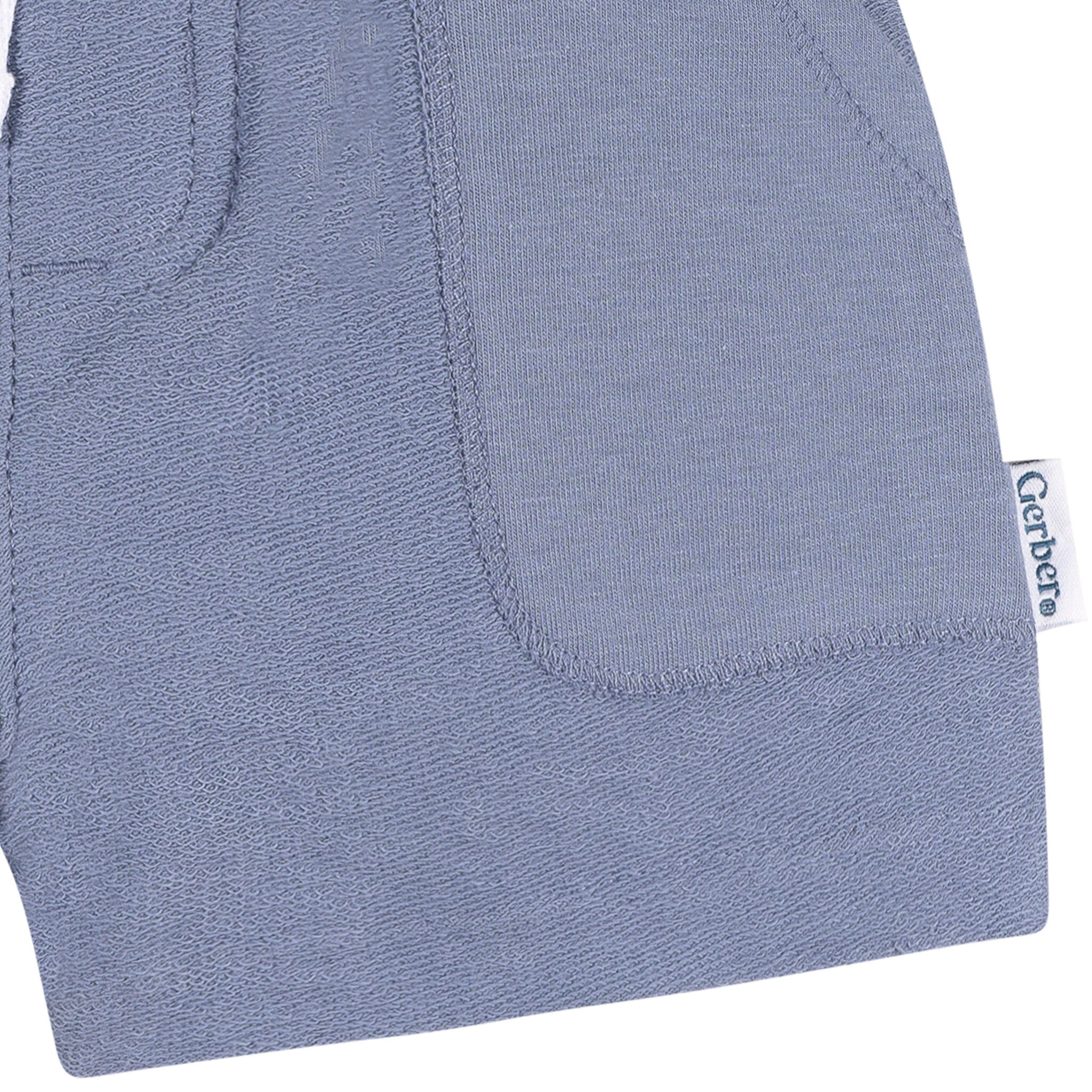 2-Pack Baby & Toddler Boys Blue & Grey Knit Shorts - Image 4