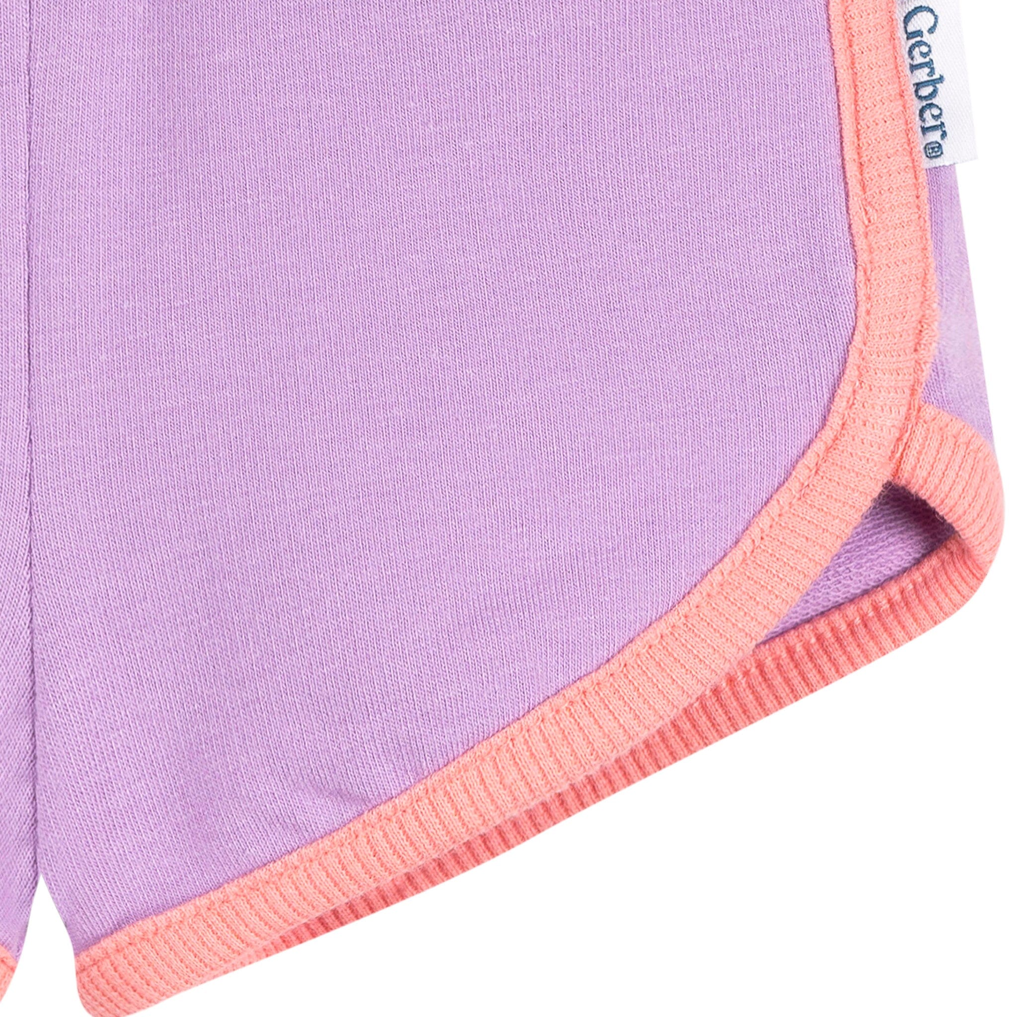 2-Pack Baby & Toddler Girls Aqua & Purple Knit Dolphin Shorts - Image 4