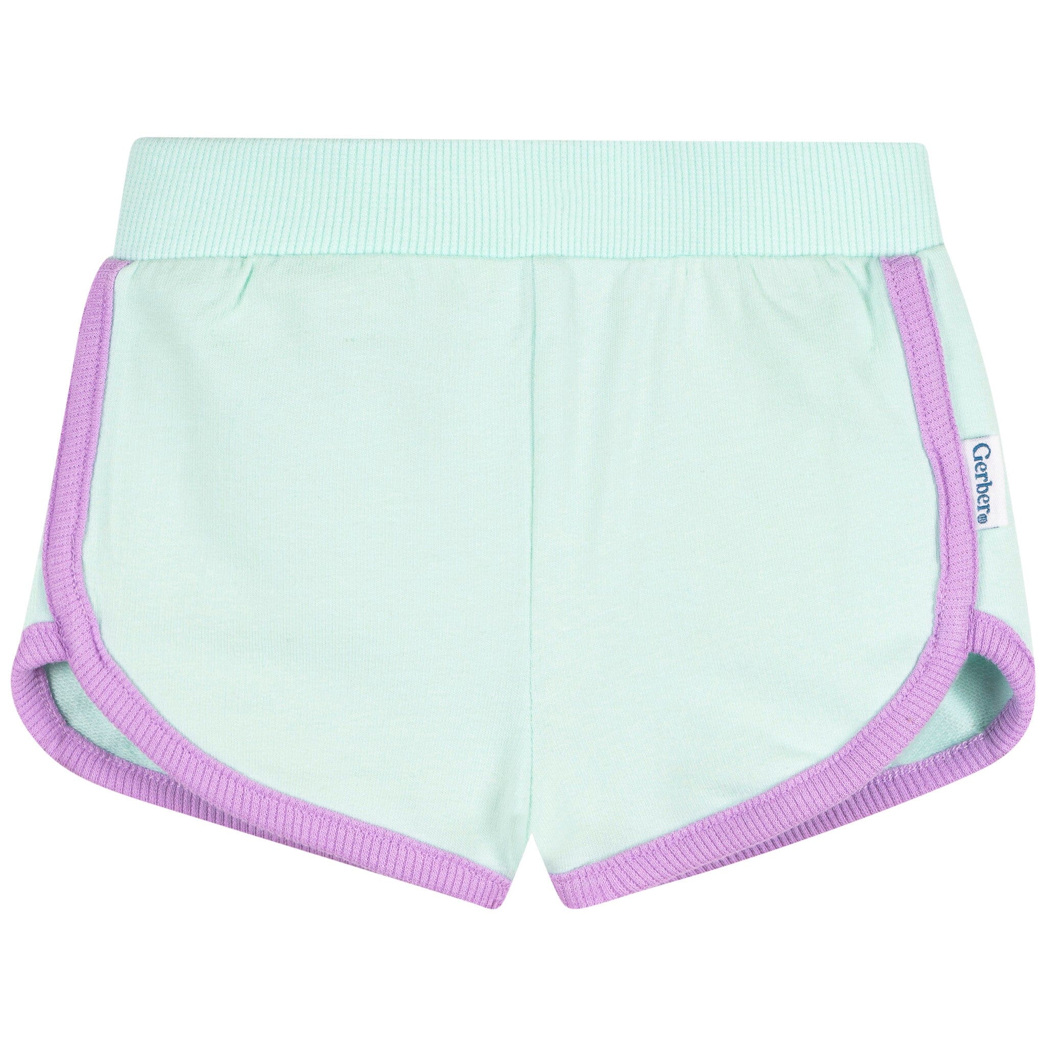 2-Pack Baby & Toddler Girls Aqua & Purple Knit Dolphin Shorts - Image 7