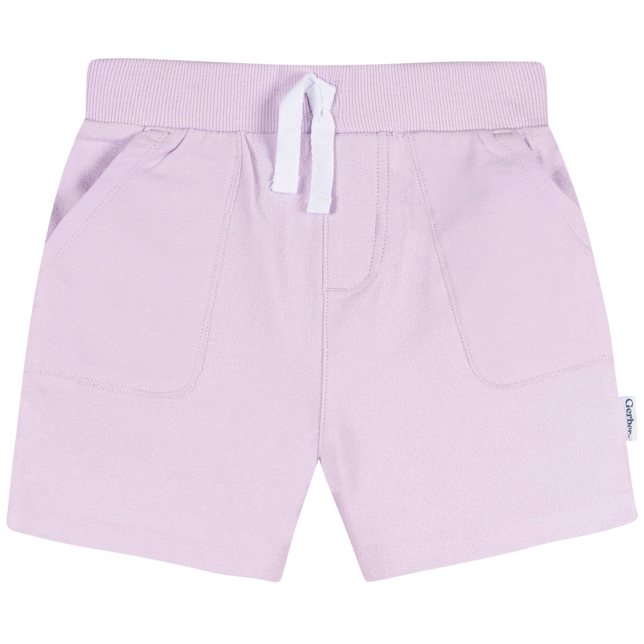 2-Pack Baby & Toddler Girls Pink & Purple Knit Shorts - Image 2