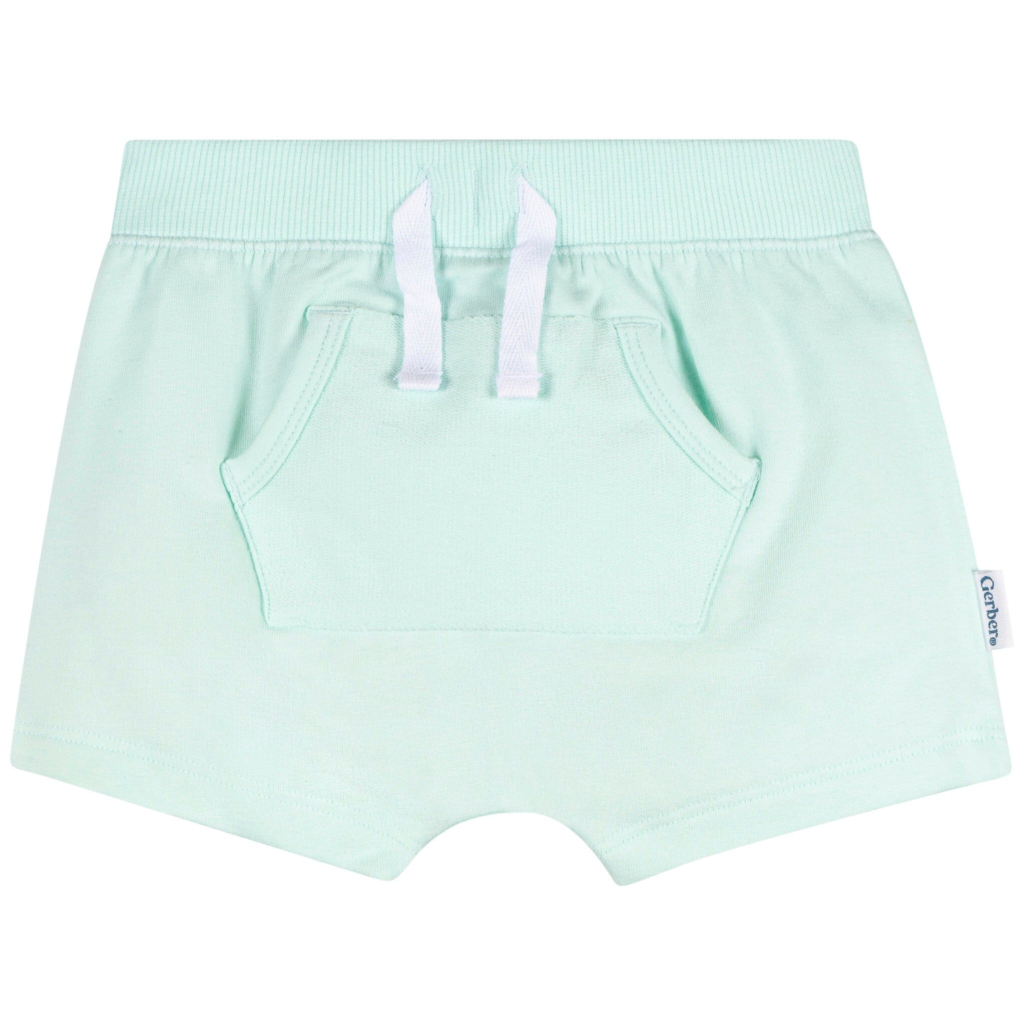 2-Pack Baby Boys Aqua & Peach Shorts - Image 6