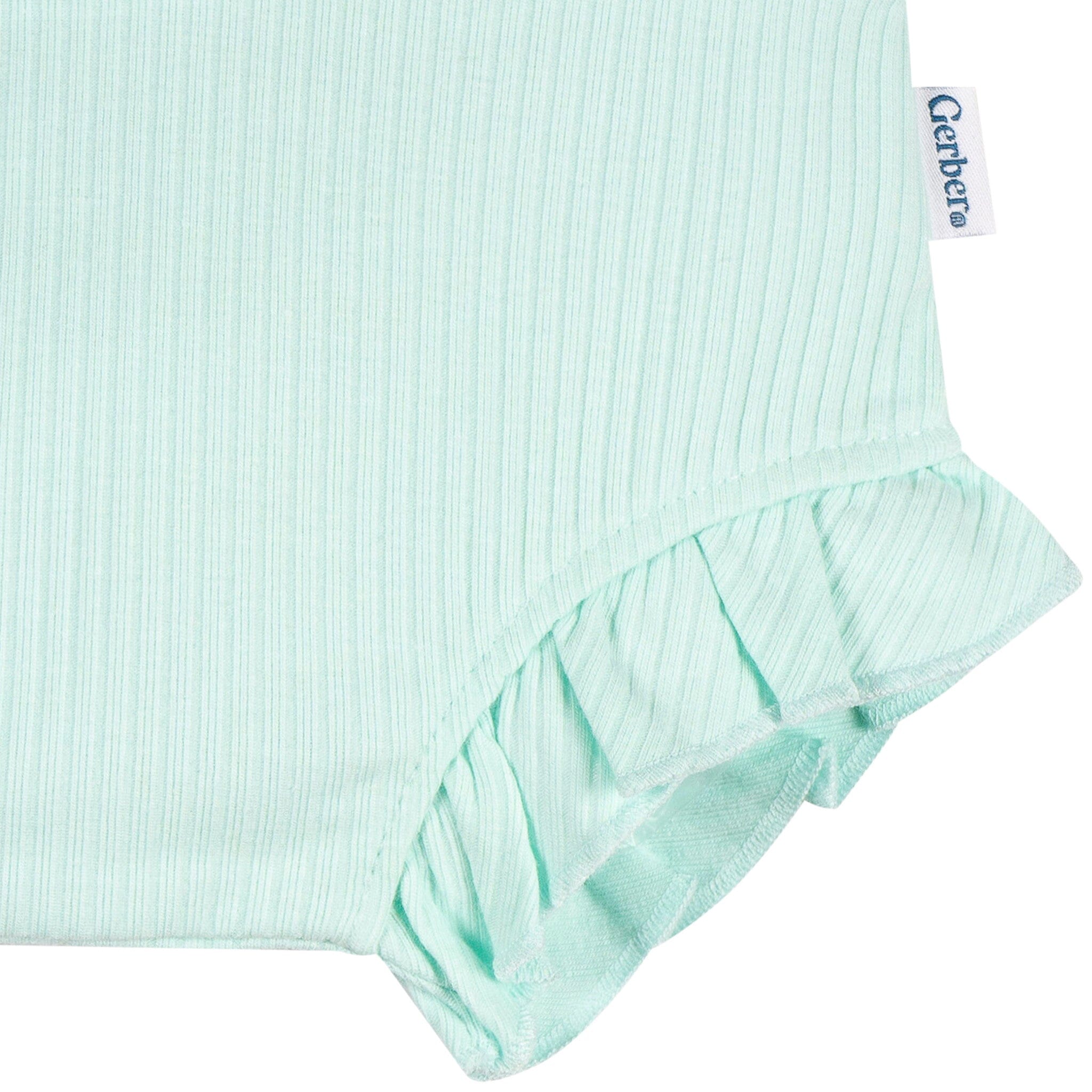 3-Pack Baby Girls Aqua, Grey & Purple Bubble Shorts - Image 4
