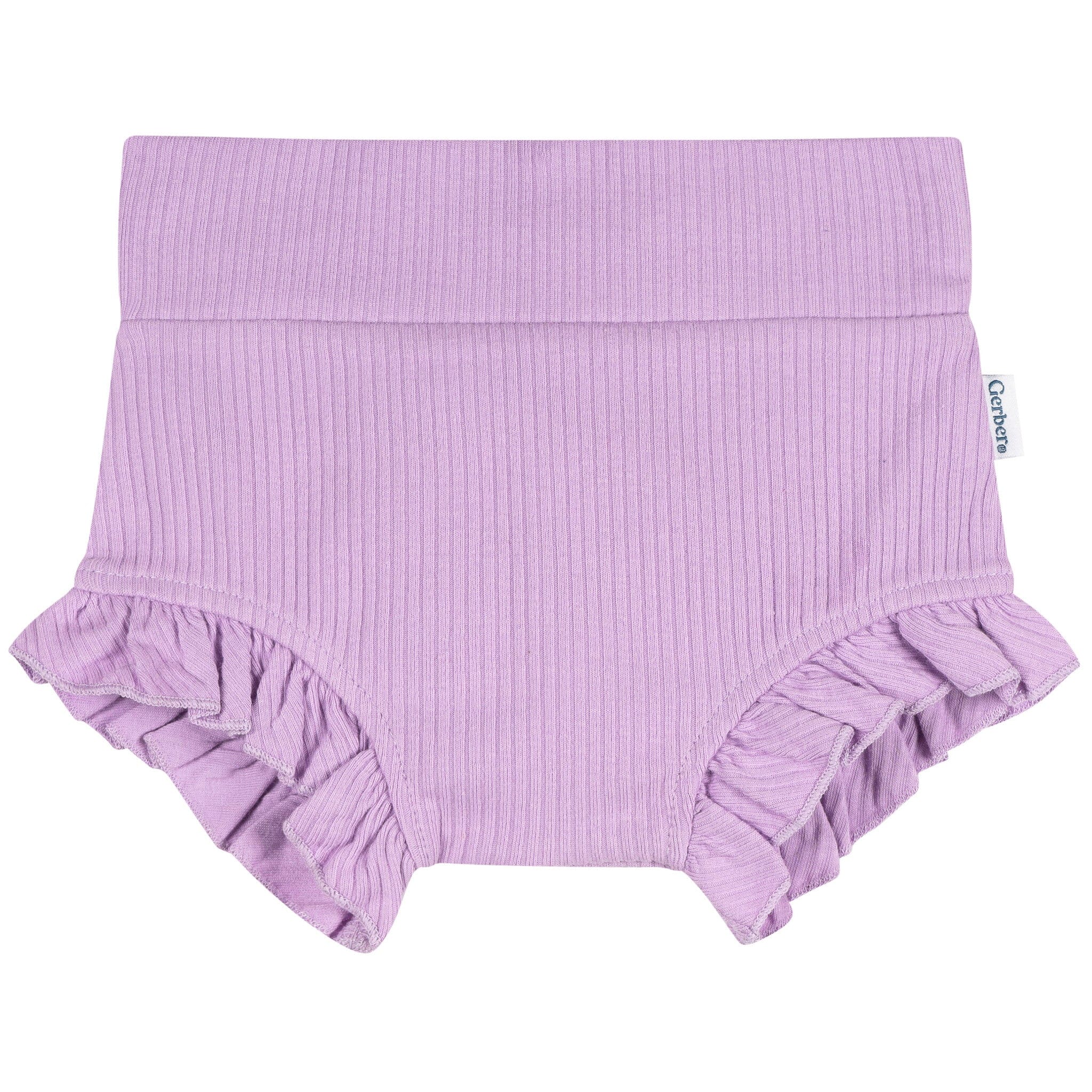 3-Pack Baby Girls Aqua, Grey & Purple Bubble Shorts - Image 8