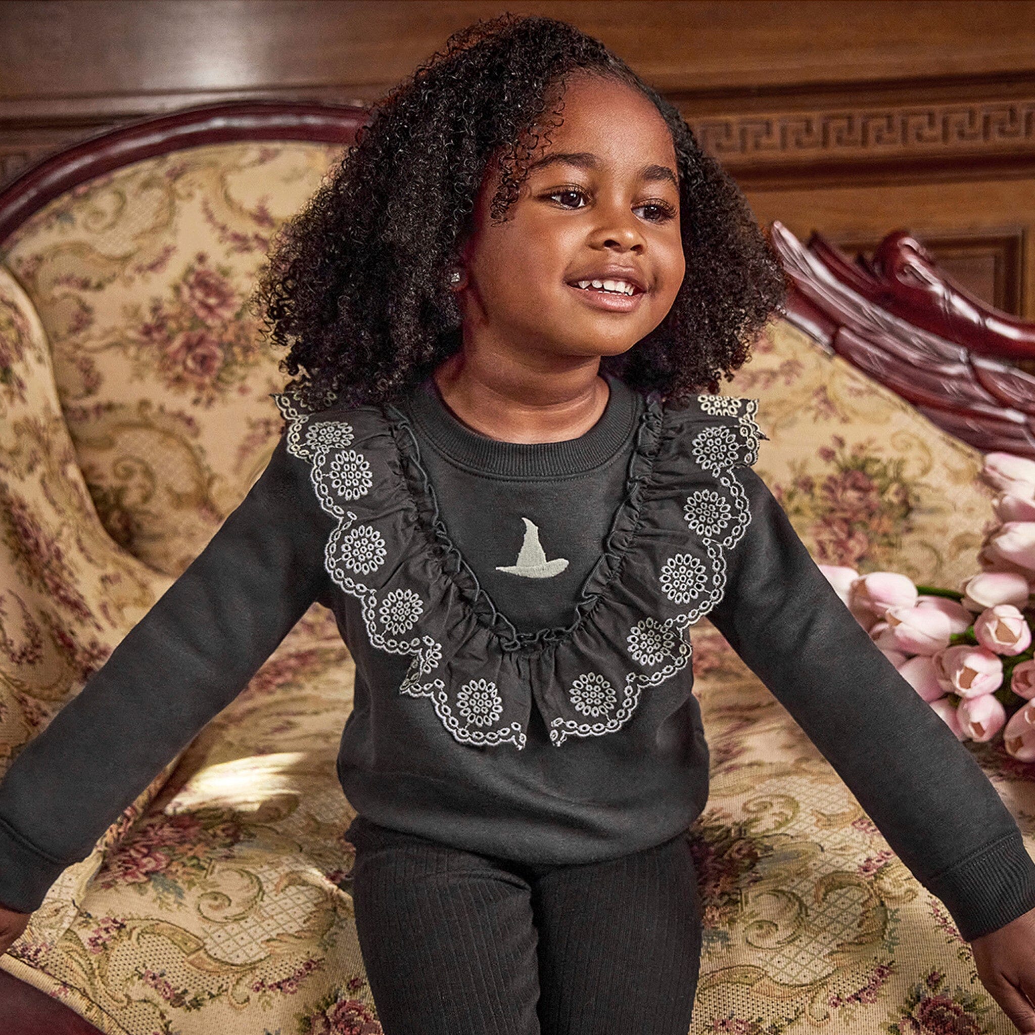 Infant & Toddler Girls Elphaba Ruffled Wicked Sweatshirt - Image 2
