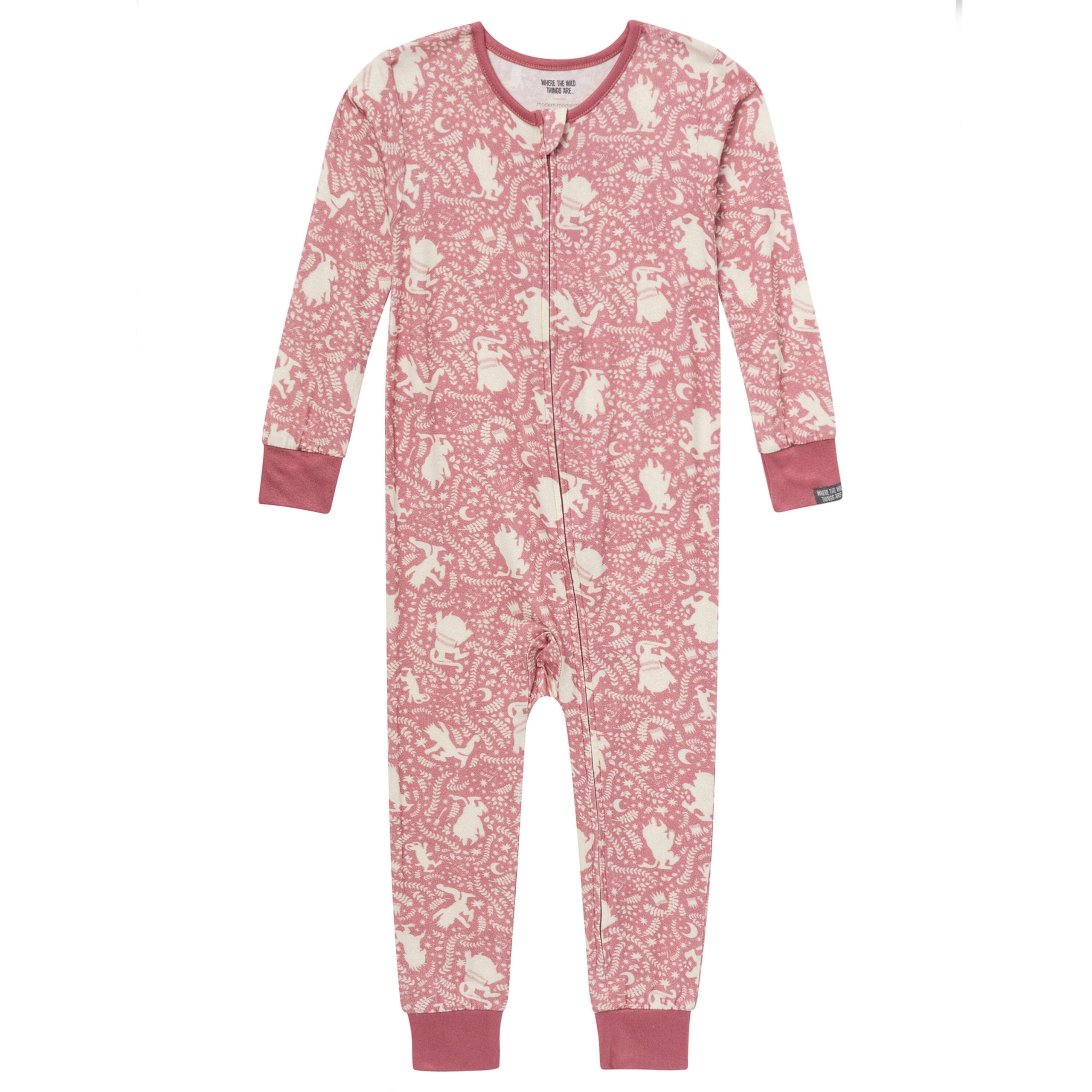Toddler Girls Dusty Rose Where The Wild Things Are Footless Pajamas, 2T
