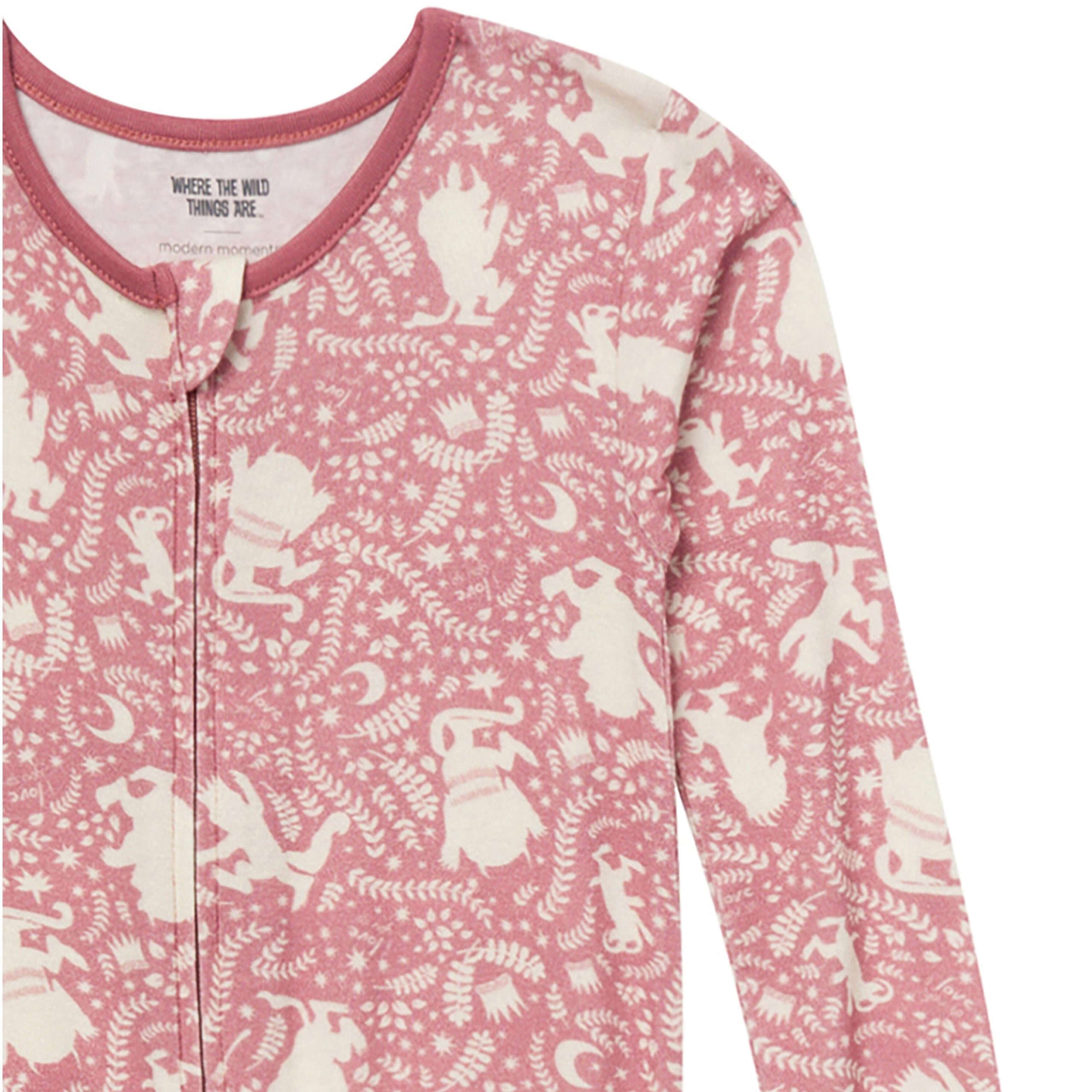 Toddler Girls Dusty Rose Where The Wild Things Are Footless Pajamas, 2T - Image 4