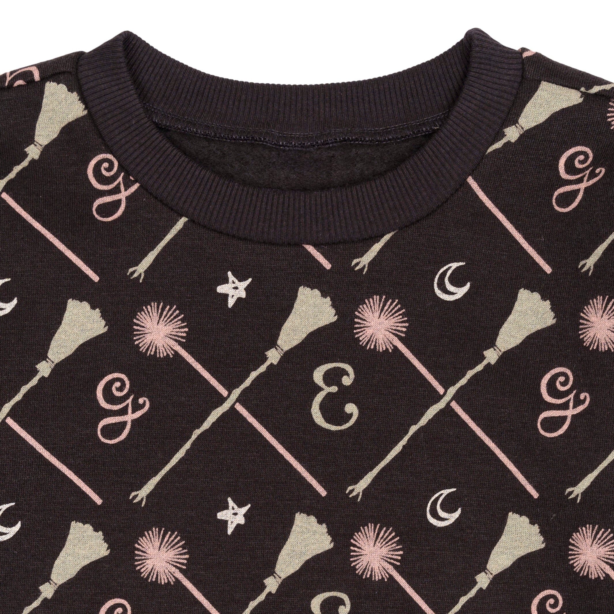 Infant & Toddler Girls Black Wand & Broom Wicked Sweatshirt - Image 3
