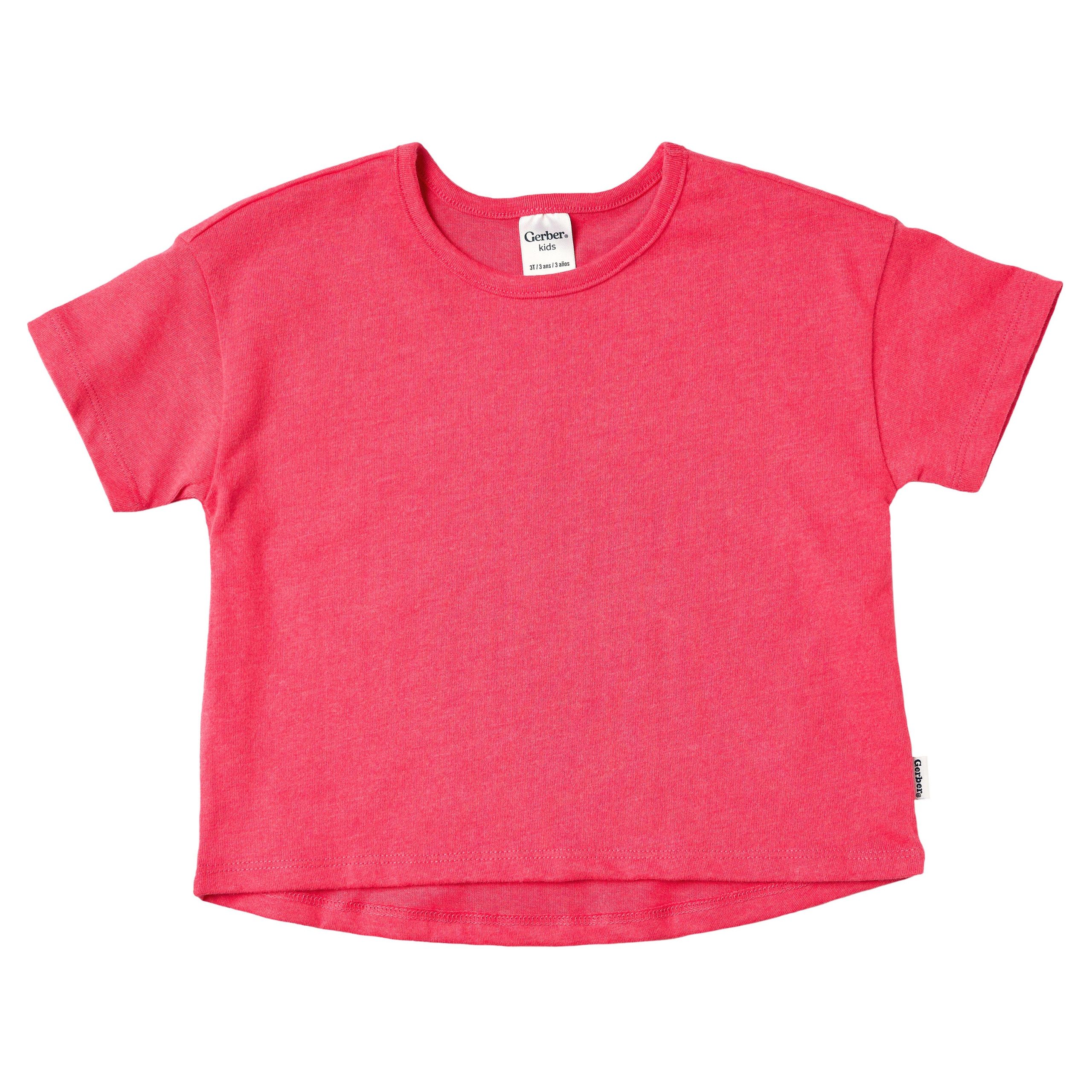 3-Pack Baby & Toddler Girls Ivory, Black, and Pink Short Sleeve Shirts - Image 5
