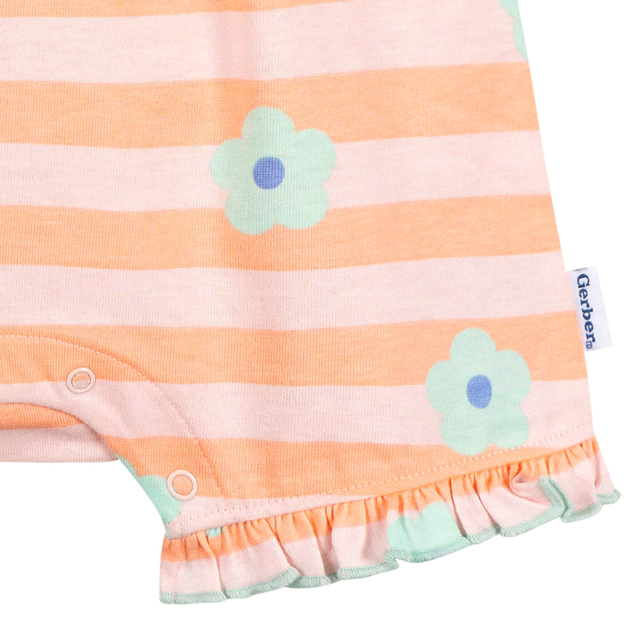 Baby Girls Pink Stripes Sleeveless Ruffle Romper - Image 7