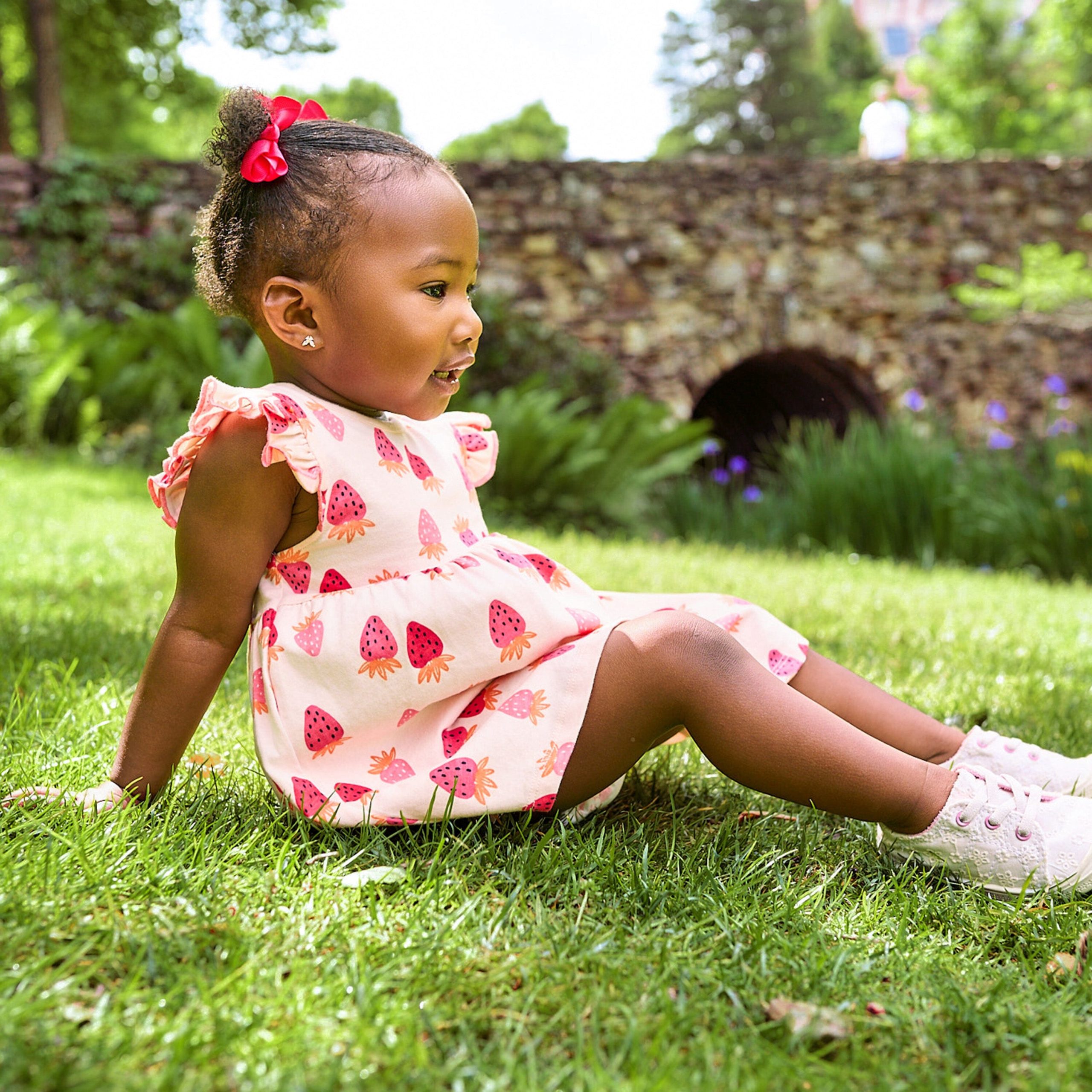 Baby Girls Strawberries Dress - Image 3