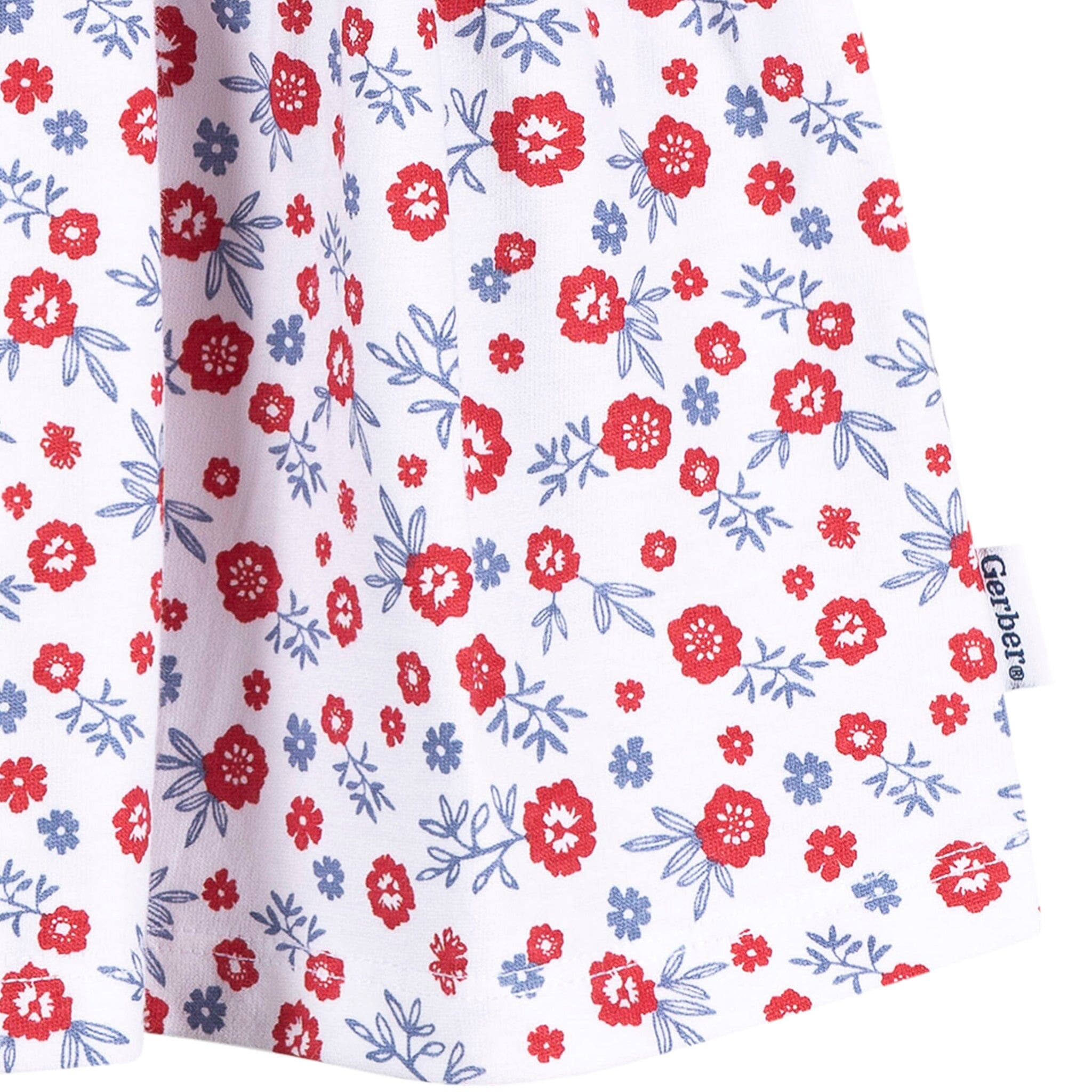 Baby Girls Red, White, & Blue Floral Dress - Image 8
