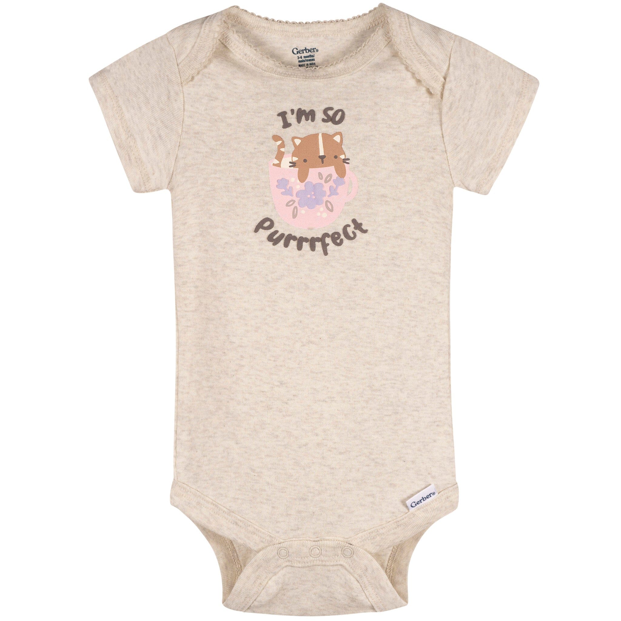3-Pack Baby Girls Purrrfect Kittens Short Sleeve Onesies® Bodysuits - Image 2