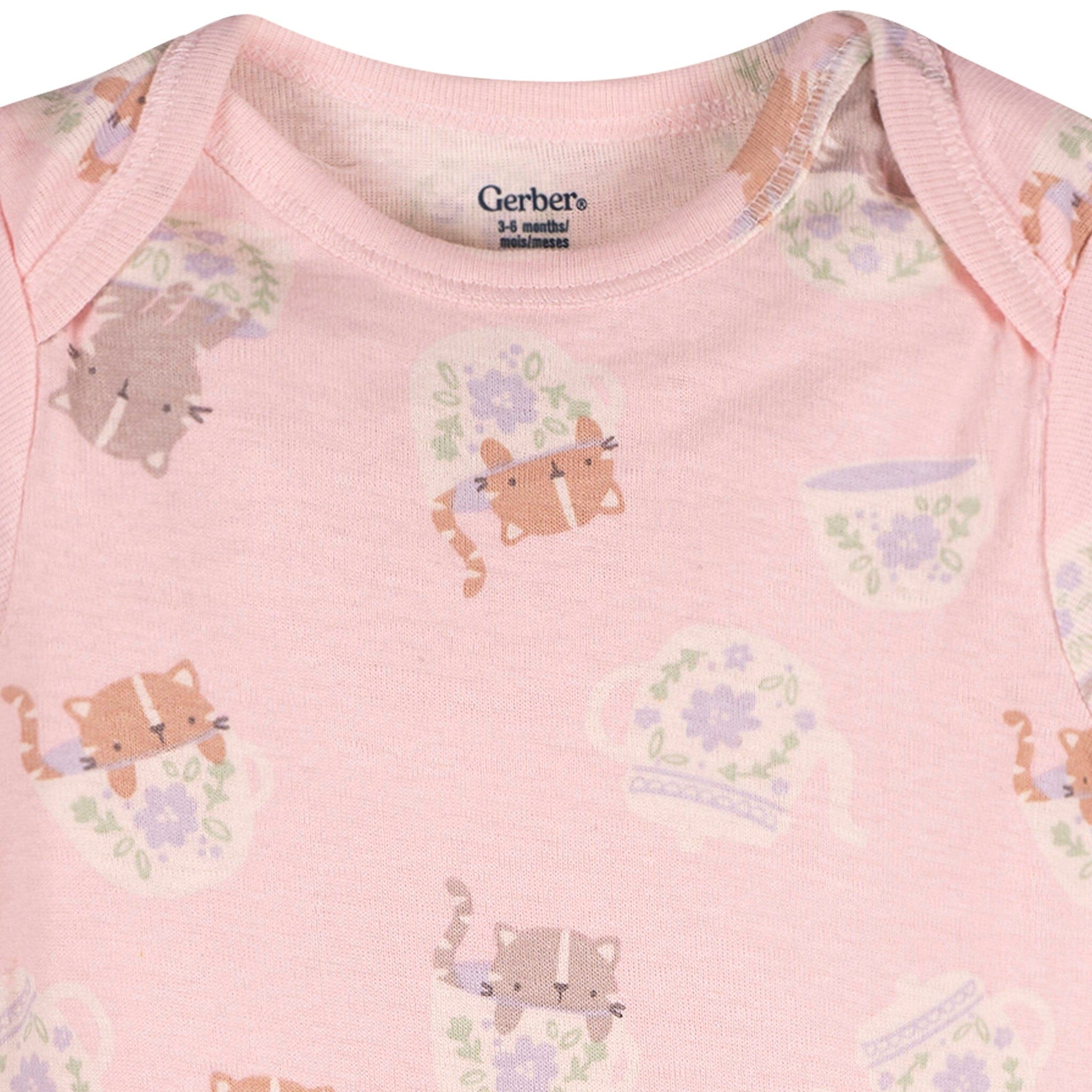3-Pack Baby Girls Purrrfect Kittens Short Sleeve Onesies® Bodysuits - Image 7