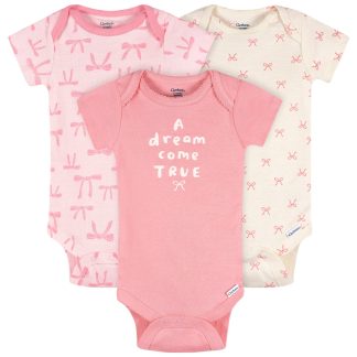 3-Pack Baby Girls Dream Come True Short Sleeve Onesies® Bodysuits