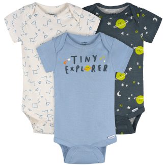 3-Pack Baby Boys Tiny Explorer Short Sleeve Onesies® Bodysuits