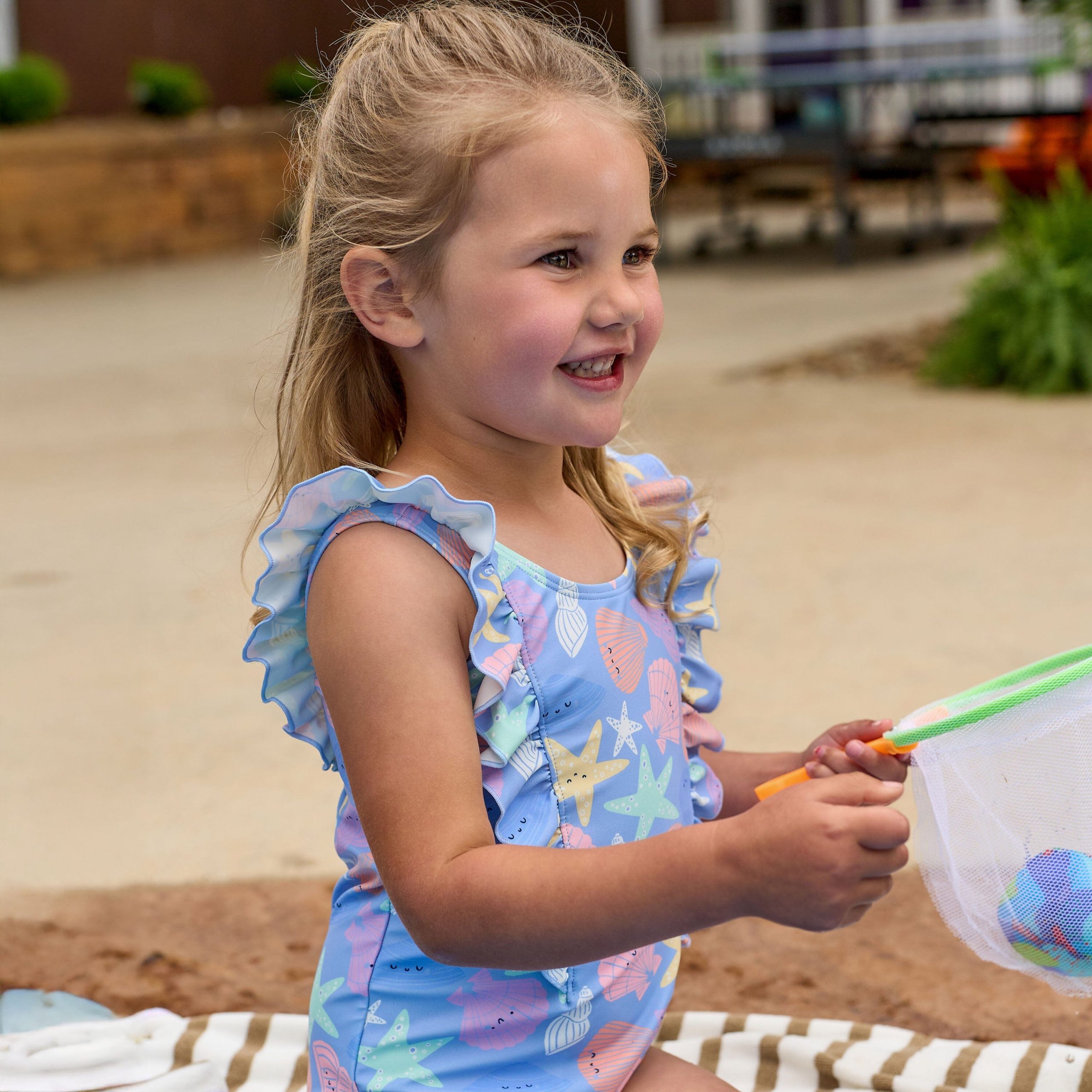 Baby & Toddler Girls UPF 50+ Seashells One-Piece Swimsuit - Image 3
