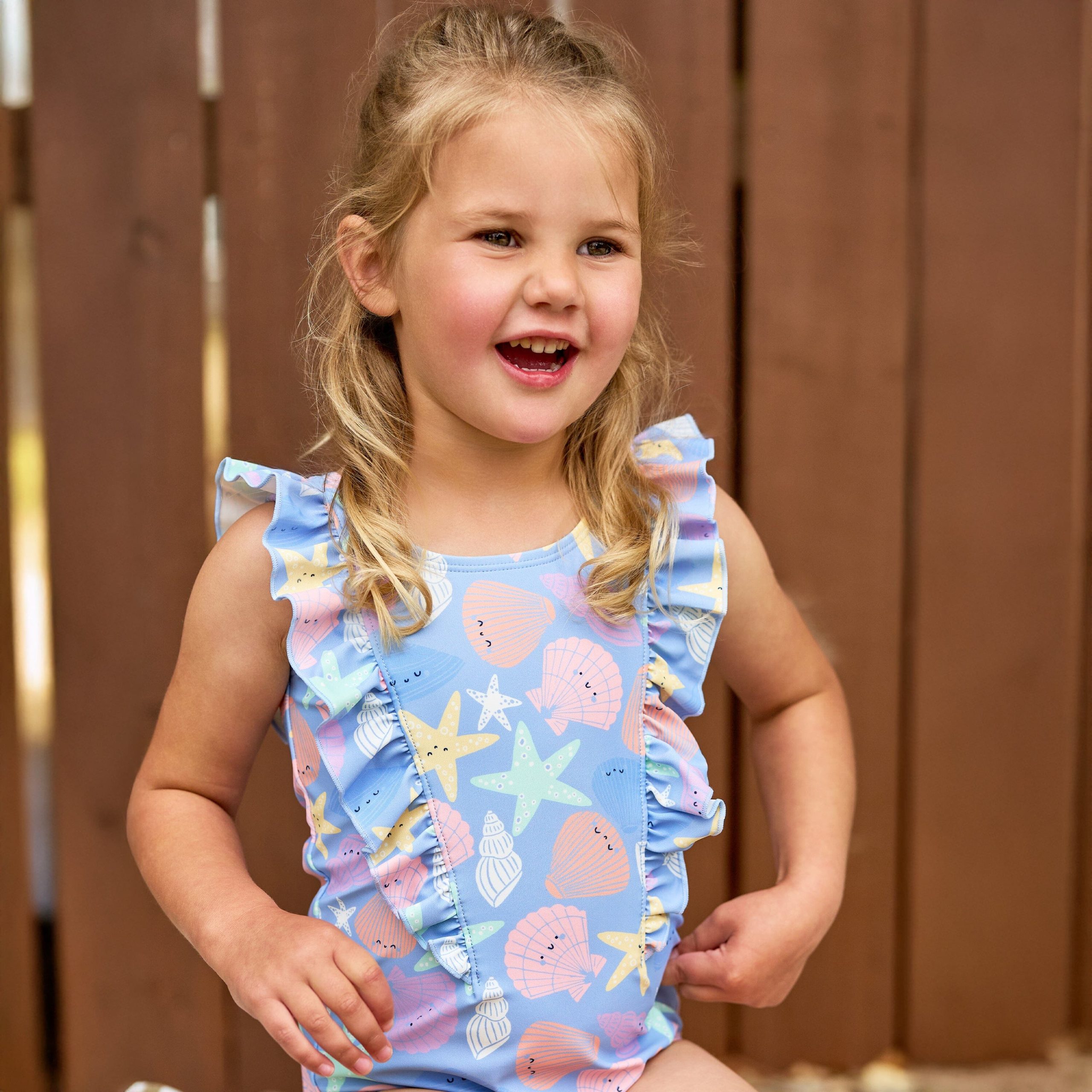 Baby & Toddler Girls UPF 50+ Seashells One-Piece Swimsuit - Image 4