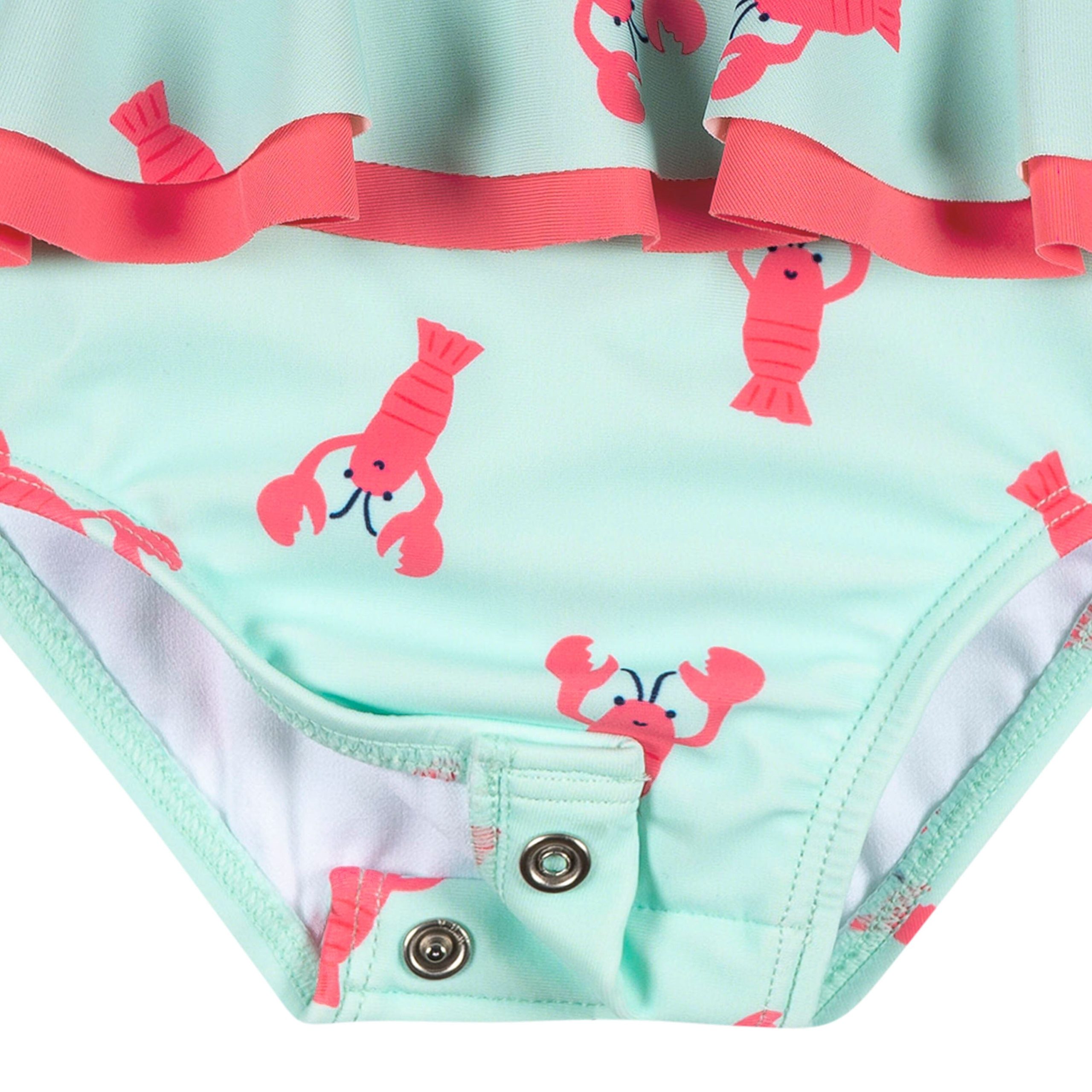 Baby & Toddler Girls UPF 50+ Lobsters One-Piece Swimsuit - Image 3