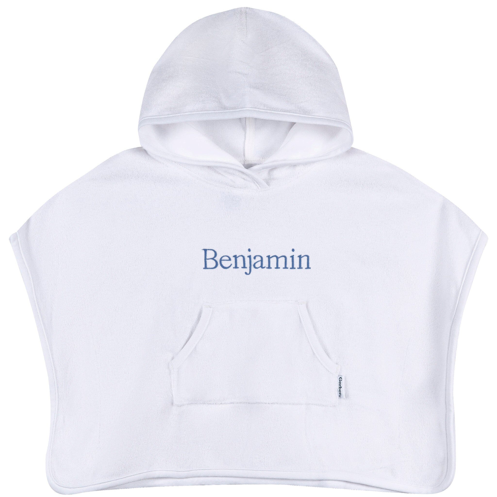 Embroidered Baby & Toddler Neutral White Hooded Swim Coverup - Image 3